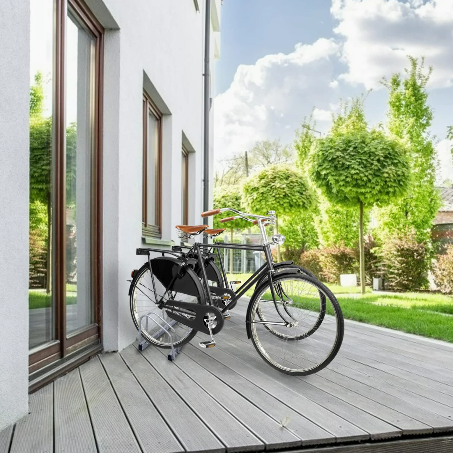Portabicicletas Aparcamiento Portabicicletas | Soporte de rueda con soporte de pared | 3 estacionamientos para bicicletas | Adecuado para neumáticos de 35-55 mm | acero galvanizado 3 he