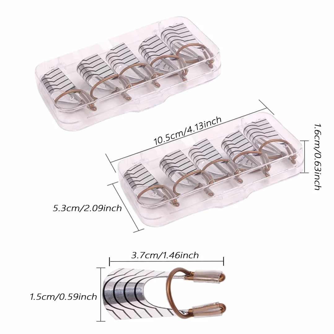 SURALIN Plantillas de Uñas Reutilizables Lámina Plateada UV Paquete de 10