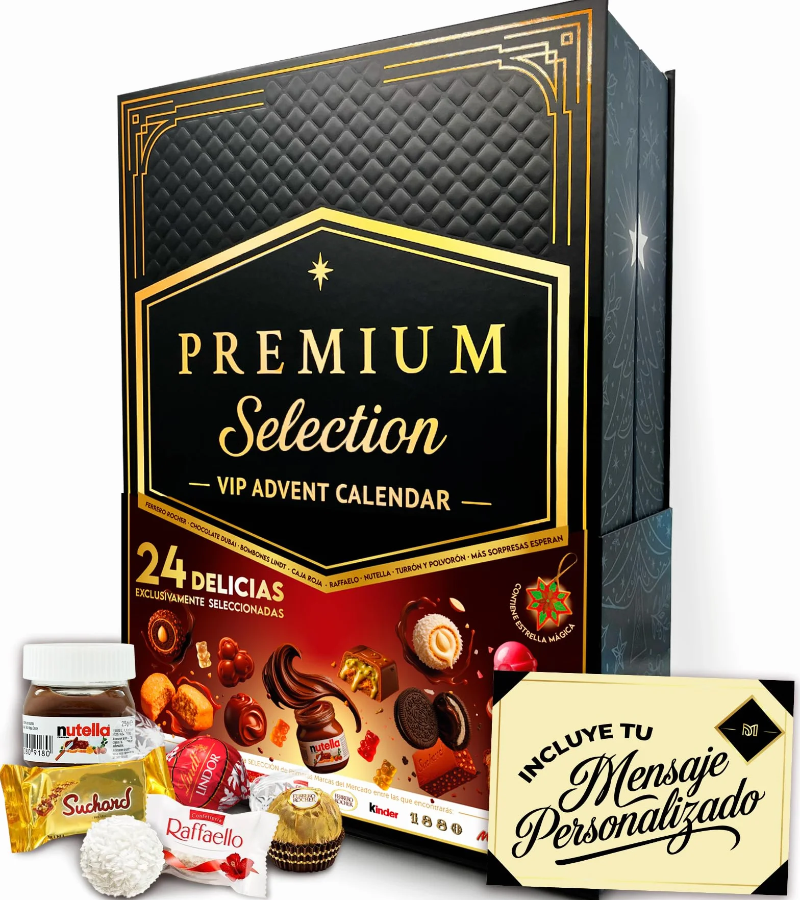 Calendario de Adviento Premium Moments 2025 Edición Lujo XXL 24 Delicias Ferrero Rocher Raffaello Caja Roja Chocolate Dubai 640 g
