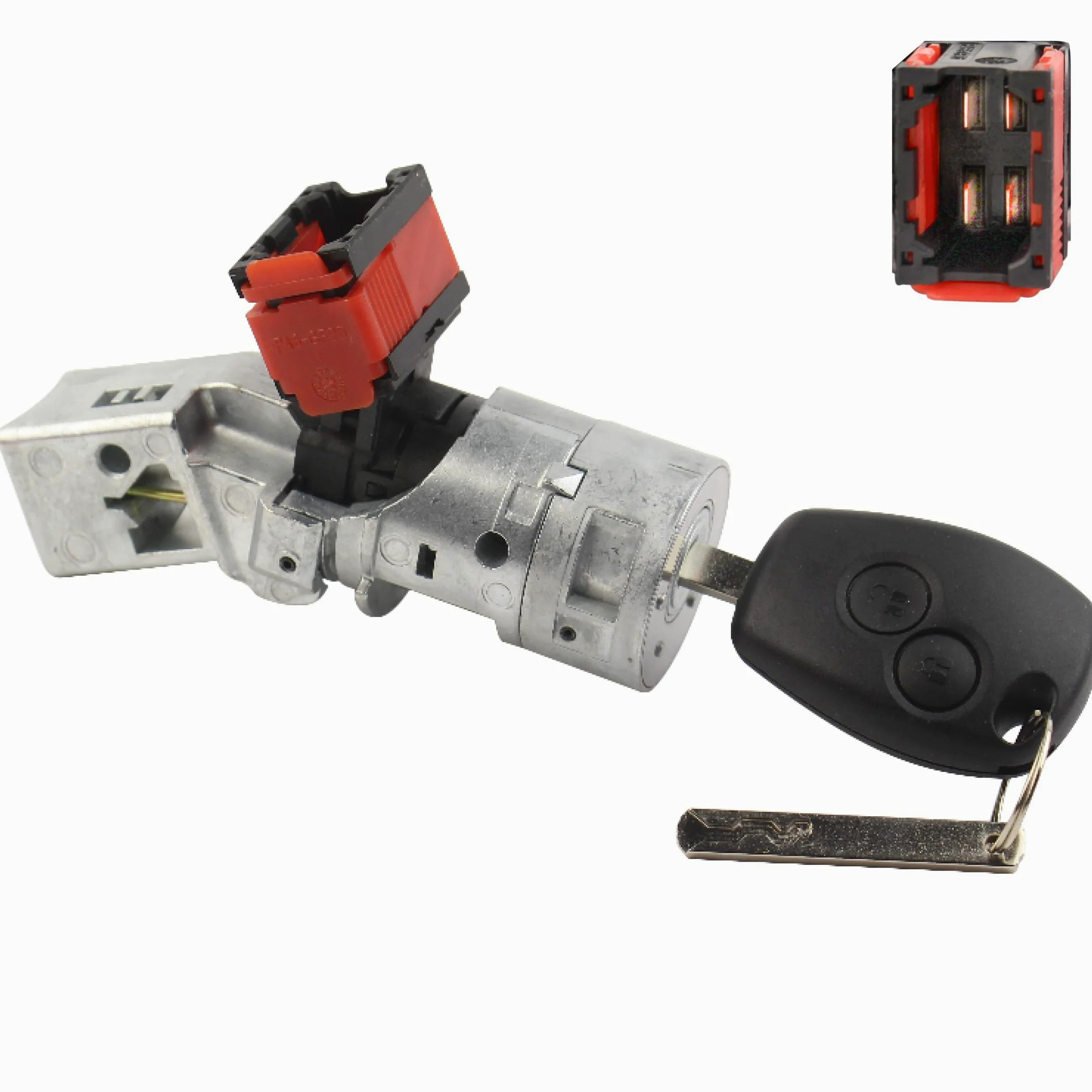 Bombin arranque compatible para Clio 3, Kangoo 2, Master 3, Modus, Trafic 3, Twingo 2, Duster, Sandero, Talento, Citan, NV300, NV400, Movano B, Vivaro B. Con 1 llave + 1 inserto | A4155450008