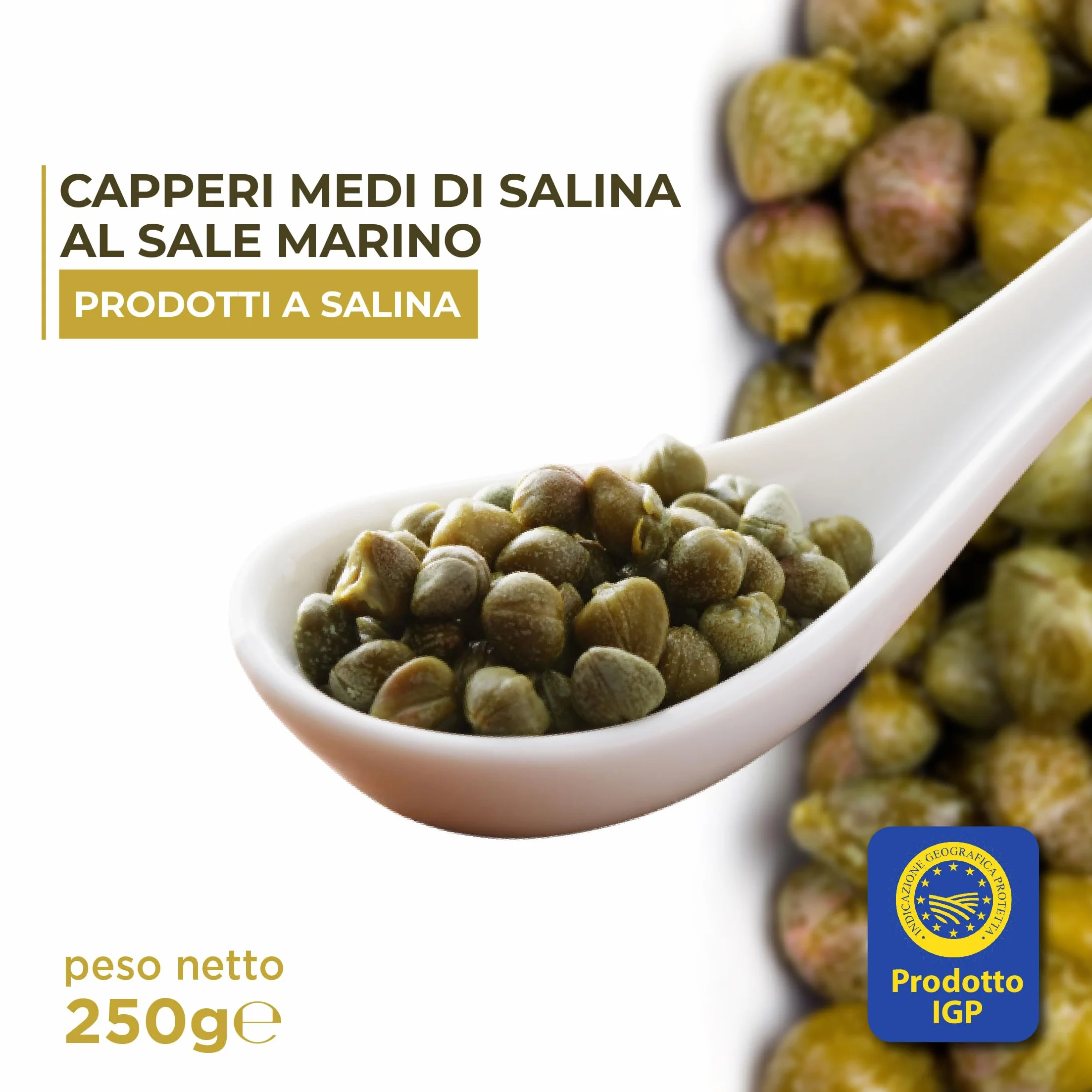 RACILIA Alcaparras Medianas Bajo Sal DOP Islas Eolias - Sin Gluten 250gr