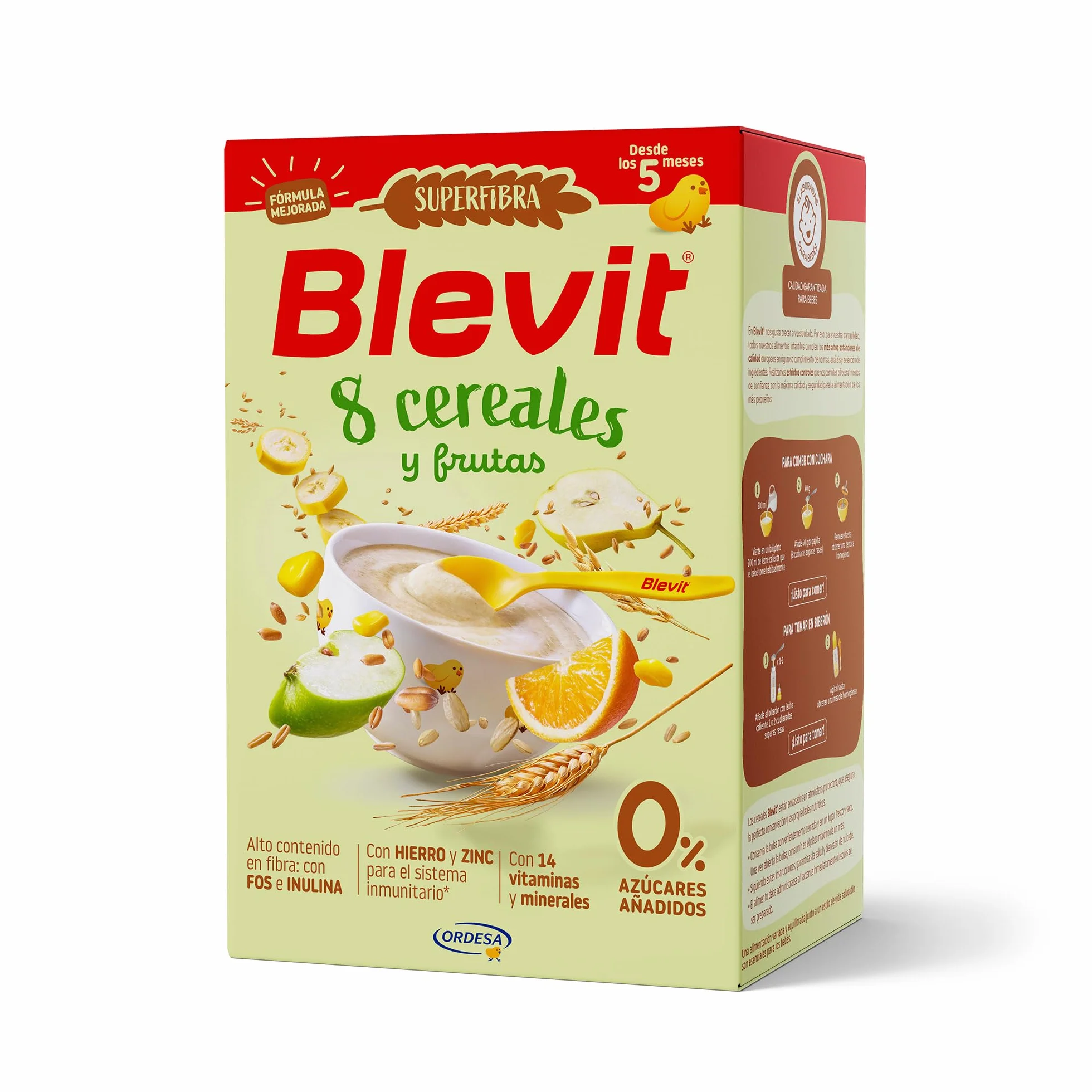 Blevit Superfibra 8 Cereales y Frutas 500g Papilla para Bebé desde 5 meses