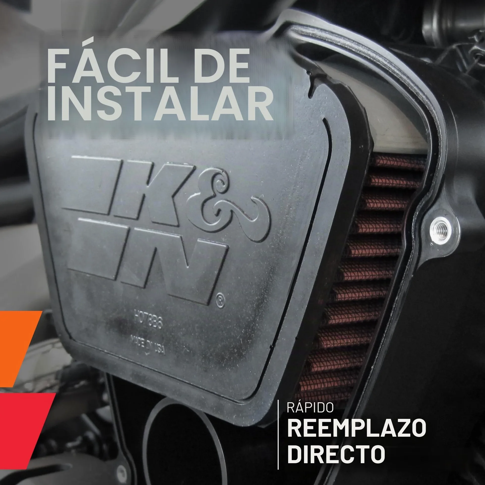 K&N HD-0900 Filtro de Aire para Harley Davidson Sportster Screamin' Eagle Element 88-12 Moto