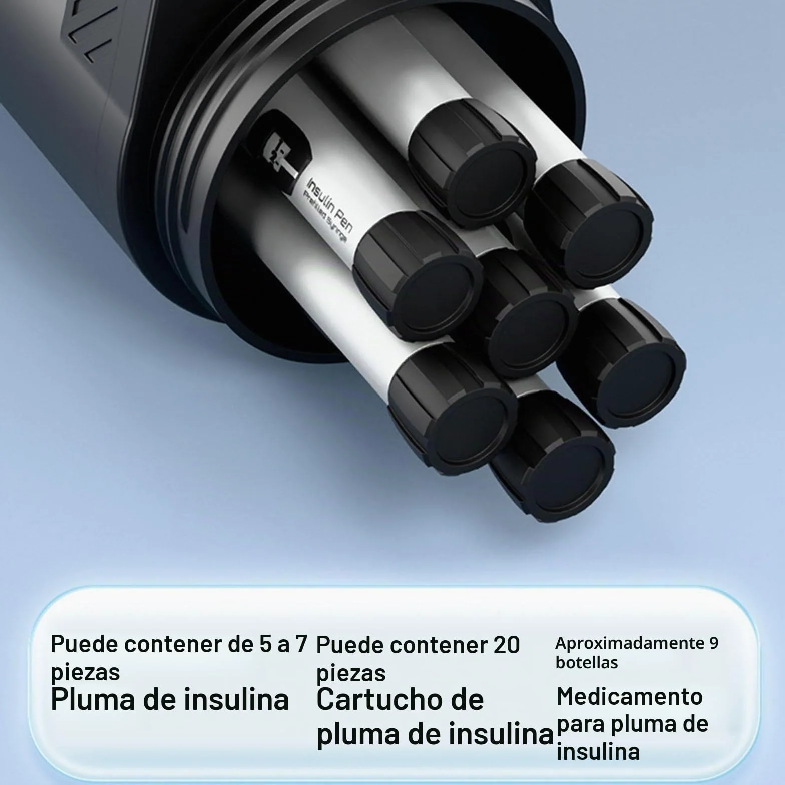 Nevera de Viaje para Insulina con Control de Temperatura Digital Estuche Térmico Portátil para Medicamentos Refrigeración Aislada Material Resistente, Una Sola Batería
