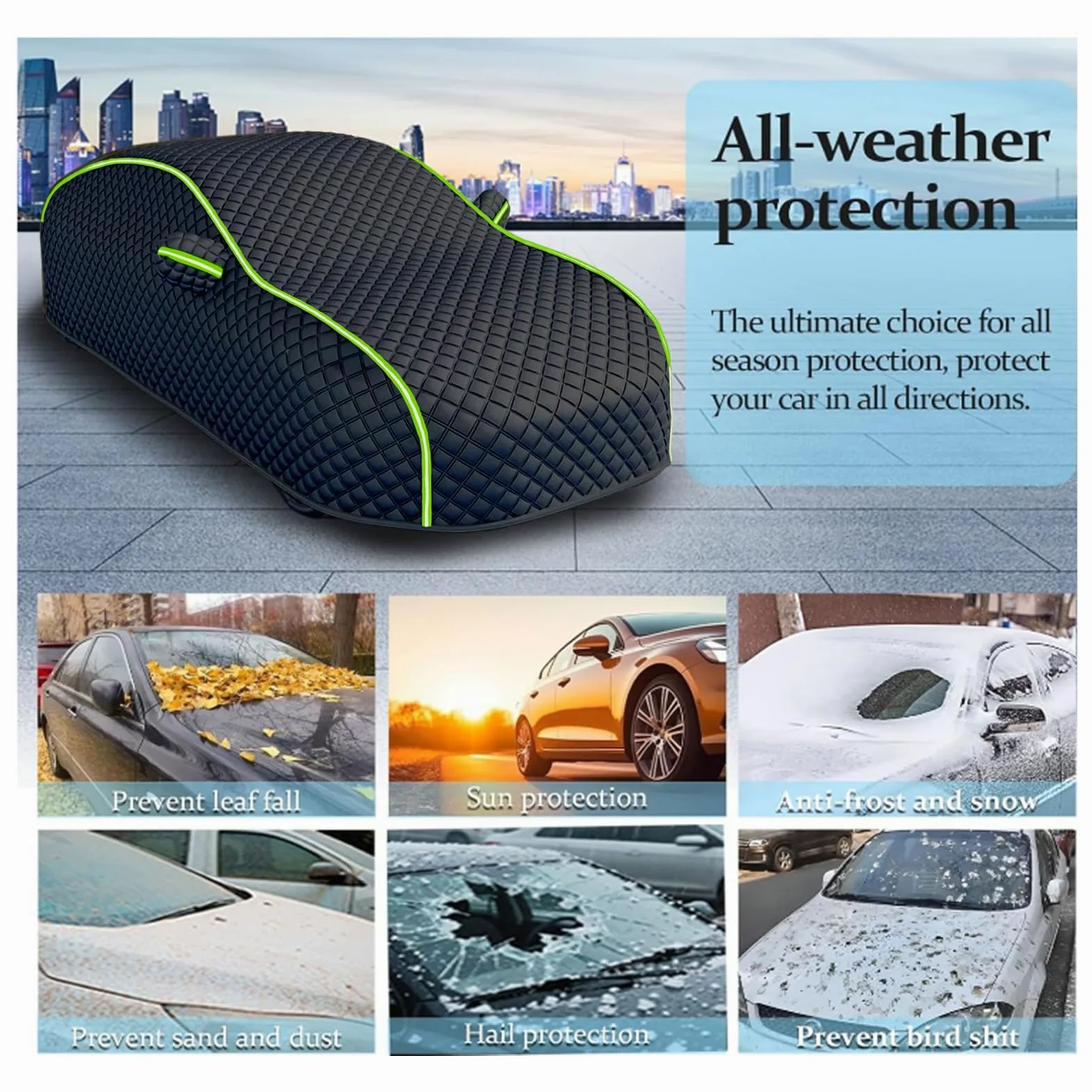 Funda Coche Antigranizo para BYD Dolphin (2023-2026) Electric Hatchback,Cubre Funda Coche Exterior,5 Capas de Algodón Grueso,Protección Total contra Granizo,Nieve,Lluvia,Polvo,Resistente dhd5