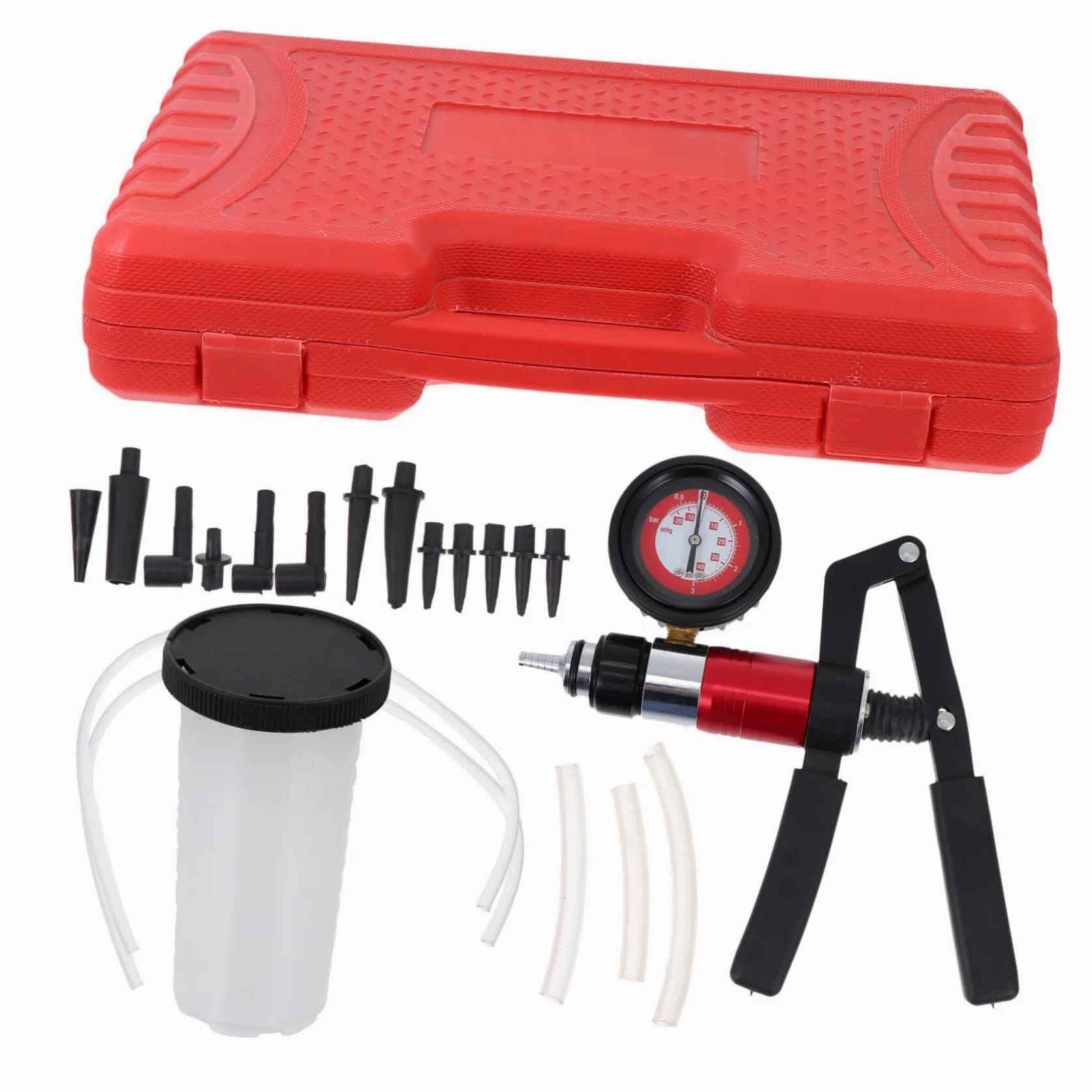 Ciieeo Bomba de Líquido de Frenos para Coche Kit de Purga de Frenos Bomba de Vacío y Presión Manual Herramienta de Purgado de Líquido de Embrague para Uso Taller