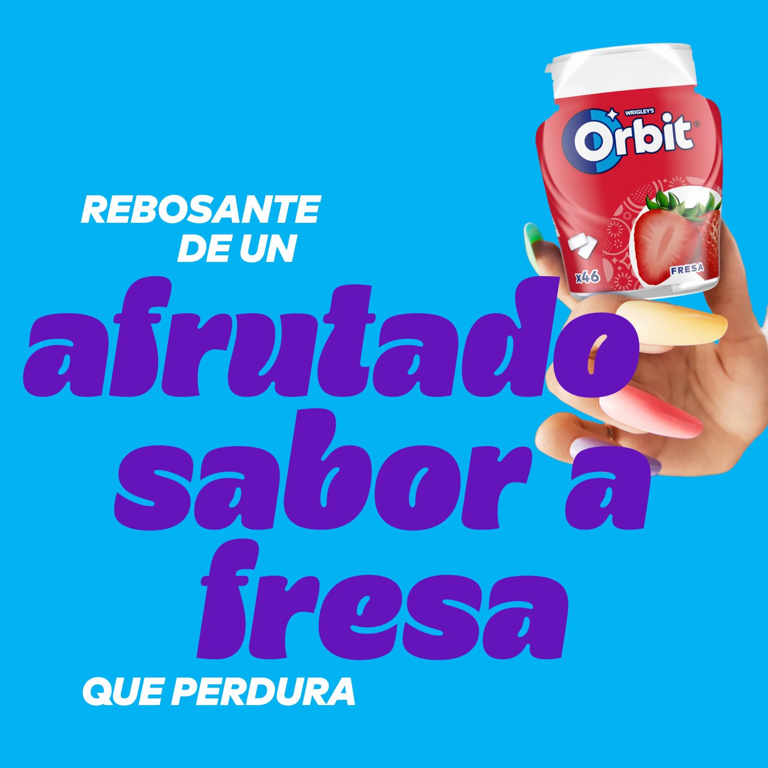 ORBIT Bote de Chicles Sin Azúcar Sabor Fresa Pack 6 Botes 46 Chicles Cada Uno
