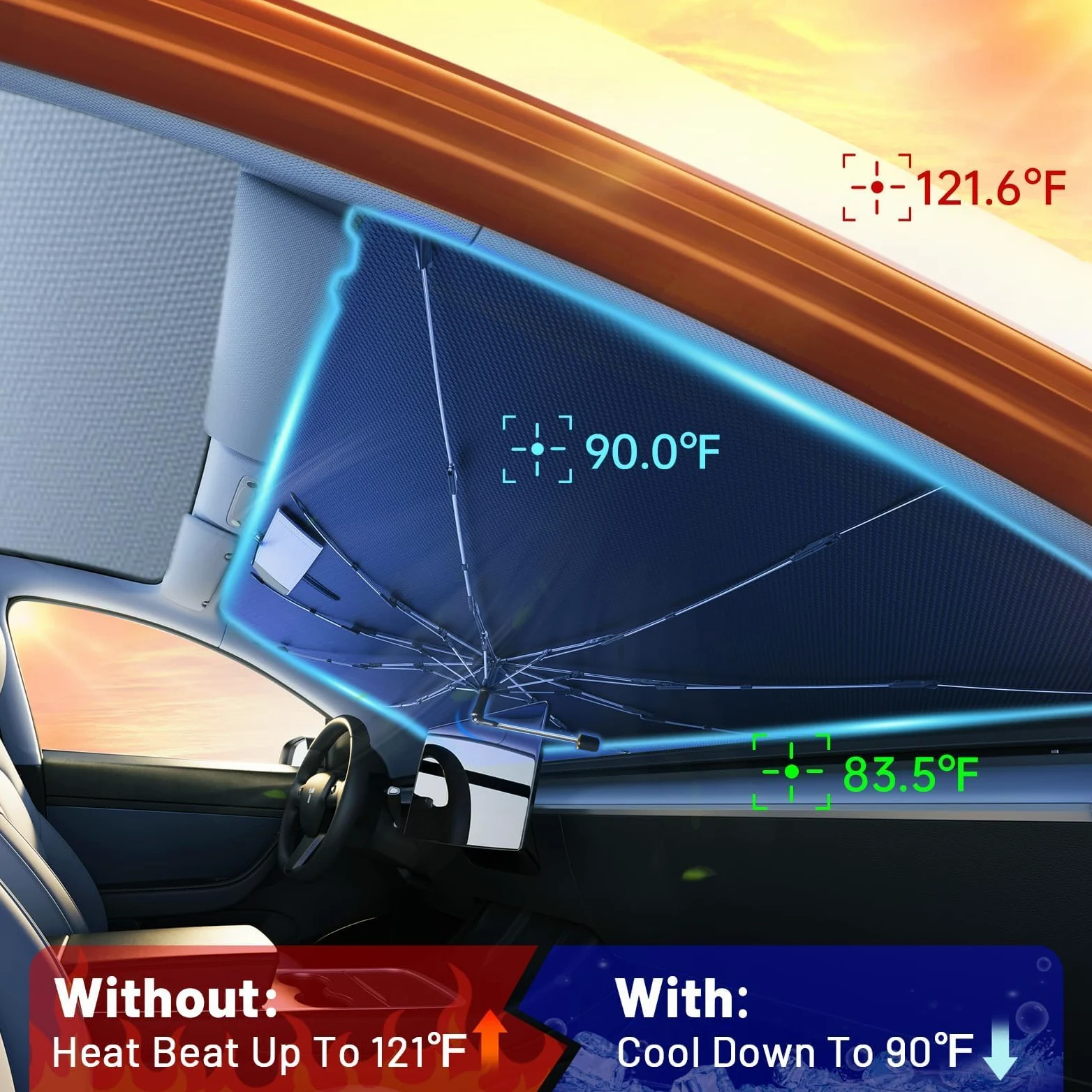 Parasol para parabrisas de Jeep Compass 2017-2025, personalizado para Compass 2017-2022 2023 2024 2025 para parabrisas delantero, parasol de coche para aislamiento térmico