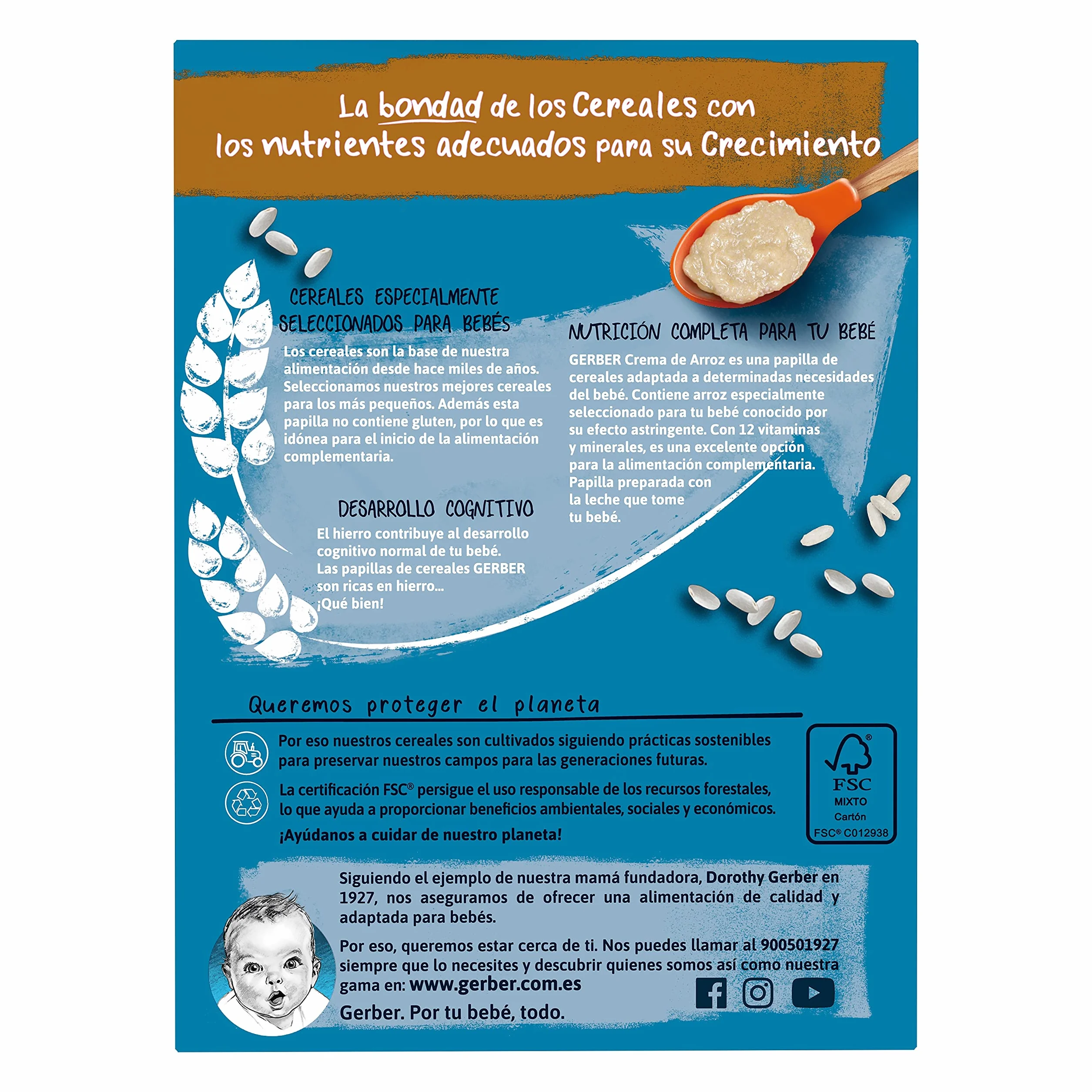 Gerber Papilla De Crema De Arroz, 250g