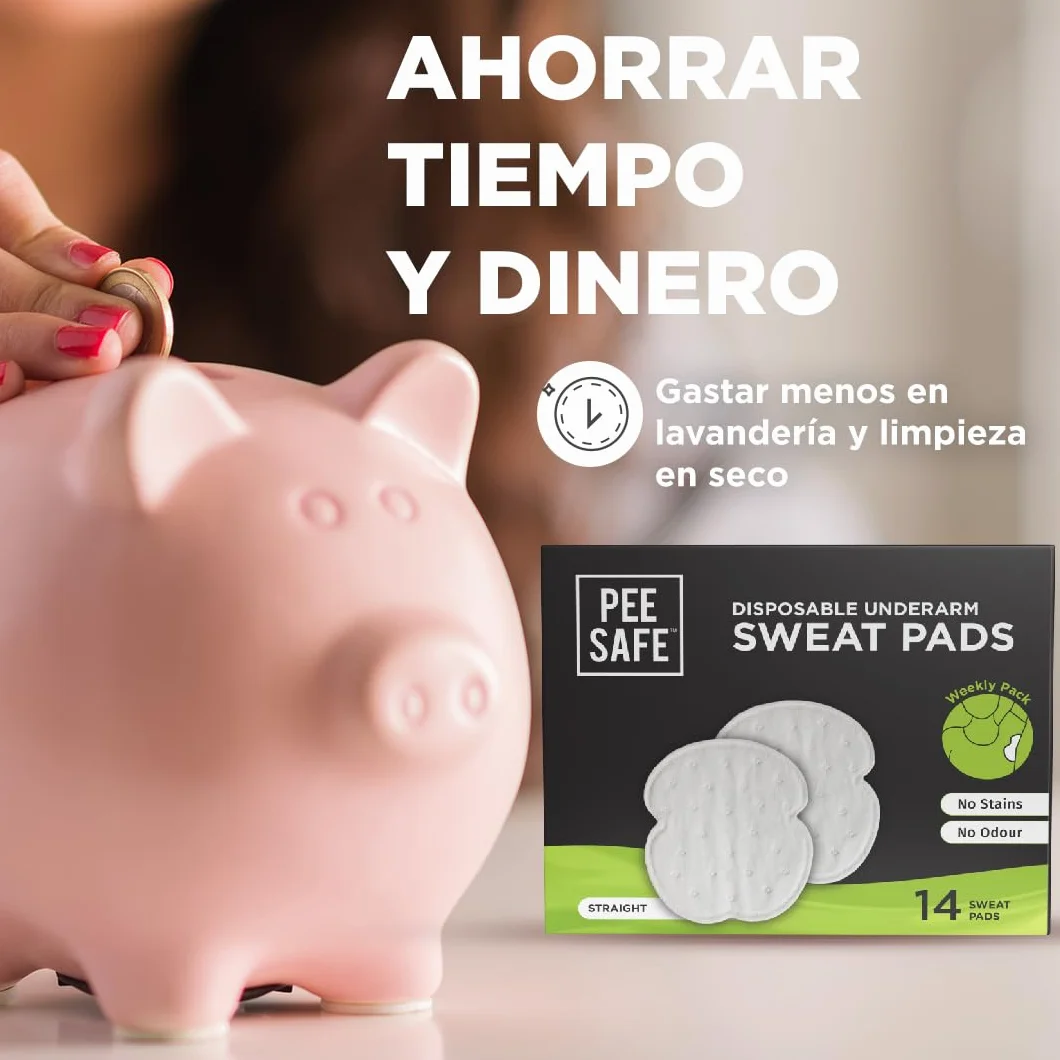 PEESAFE Almohadillas Antitranspirantes Axilas (14 piezas) | Absorben sudor y olores | Para mujeres y hombres