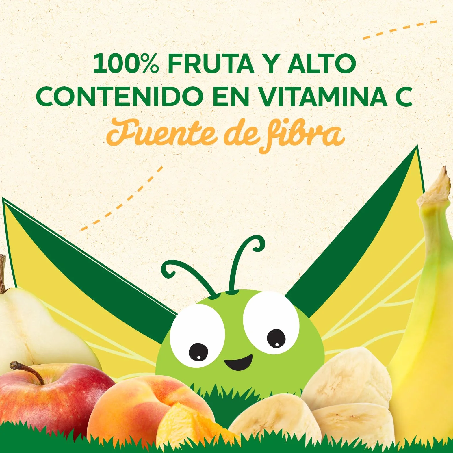 Blédina Bolsita de Manzana, Pera, Platano y Albaricoque para Bebé, 100% Fruta, Sin Azúcares Añadidos, Vitamina C, Fibra, 6 Meses, 100g