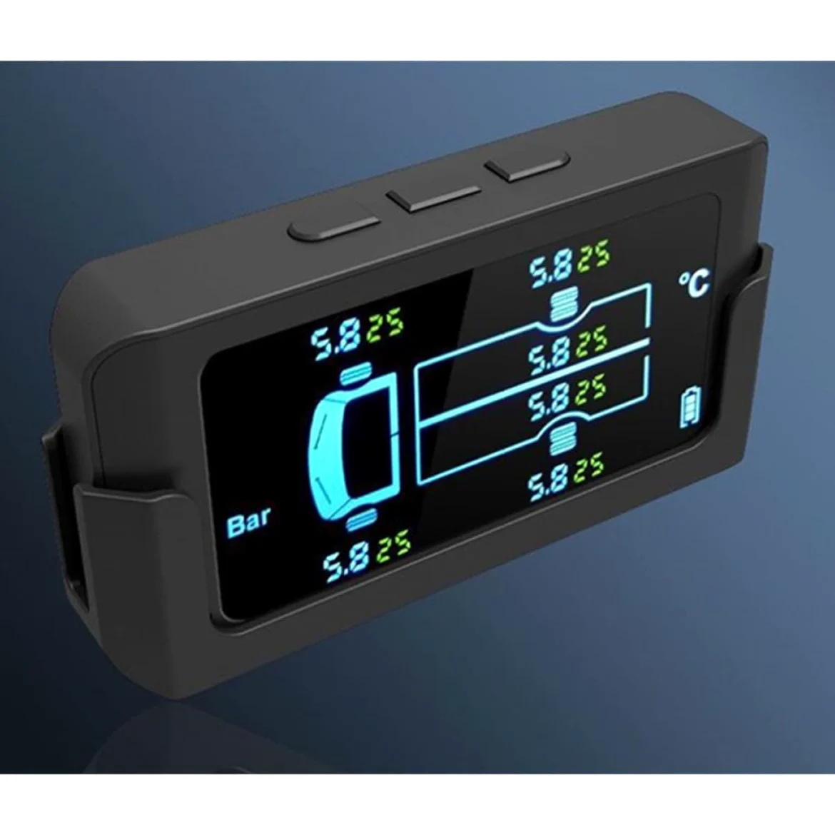 Sistema de Monitoreo de Presión de Neumáticos Solar Inalámbrico para Camiones Grandes y Autocaravanas Pantalla a Color de Alta Definición y Advertencia Visual y Audible para 6