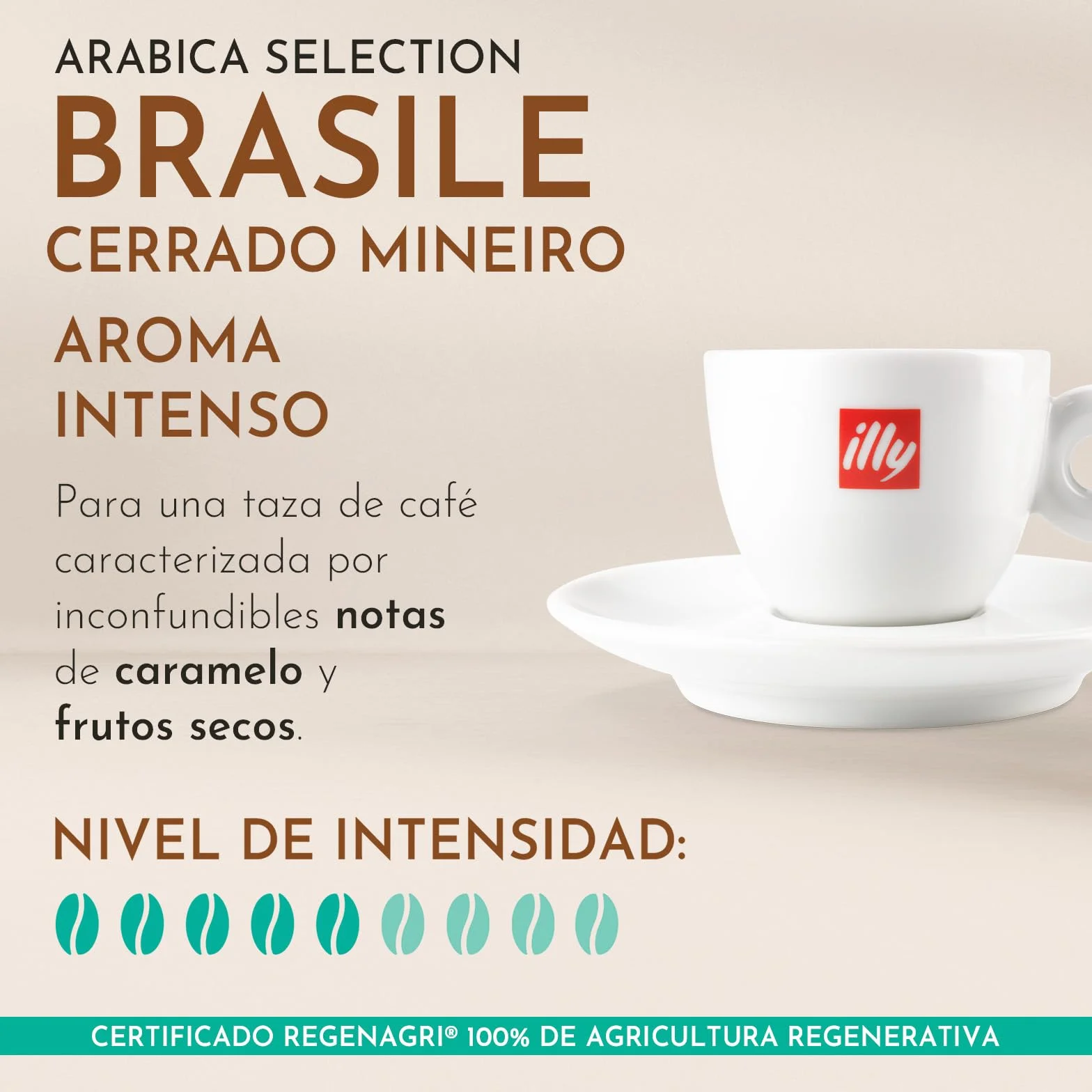 Café en Grano Arabica Selection Brasil Cerrado Mineiro 100% Arabica Notas de Caramelo y Frutos Secos Sabor Intenso 250g