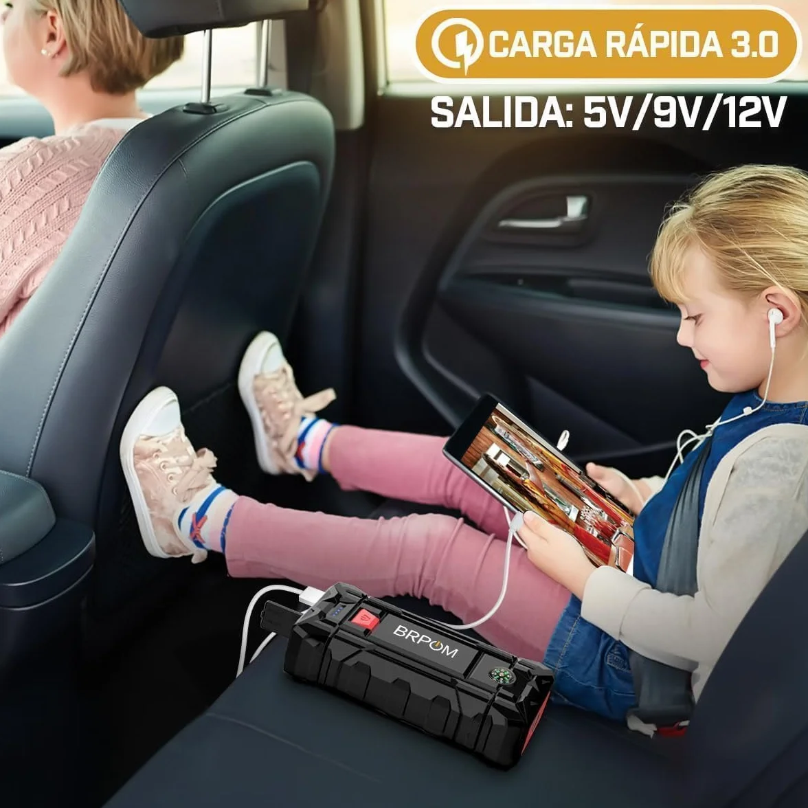 BRPOM Arrancador de Coches 10000A 12V Jump Starter Carga Rápida QC3.0