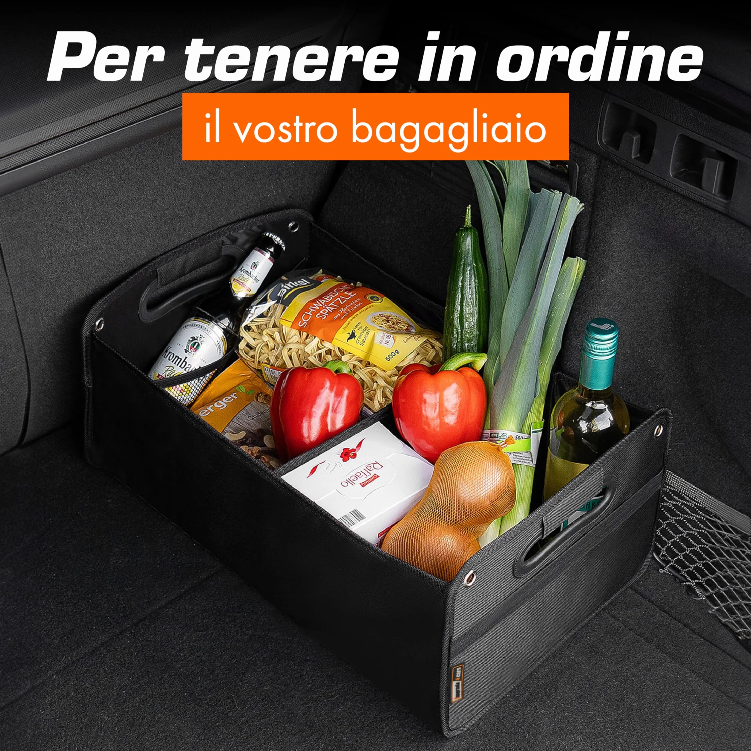Upgrade4cars Bolsa para Maletero de Coche | Organizador para Compras, Herramientas y Limpieza | Mala Organizadora Carro Caja Plegable Almacenaje Accesorios Interior