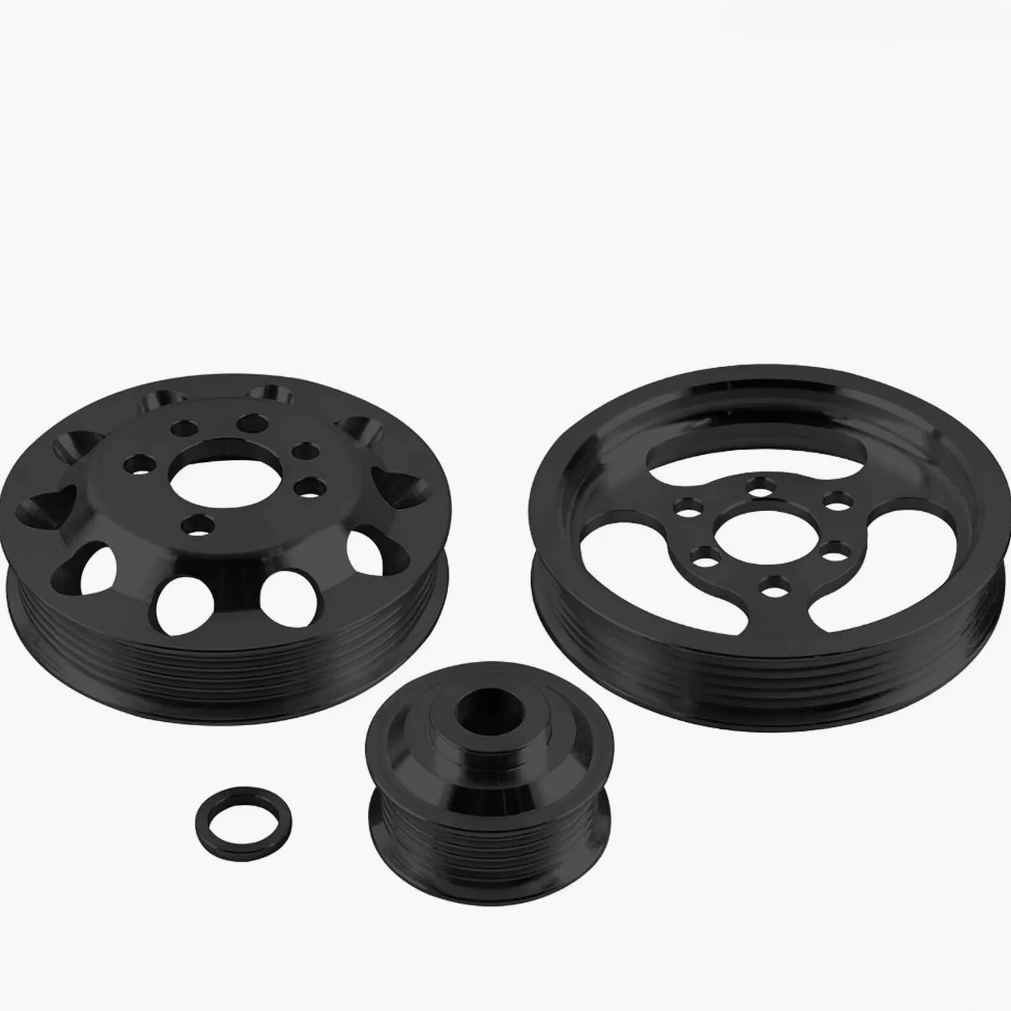 Kit de polea de aluminio Billet para MK4 para Golf GTI Jea 1.8T 2.0L 1999-2005 Cigüeñal Accesorio (negro)
