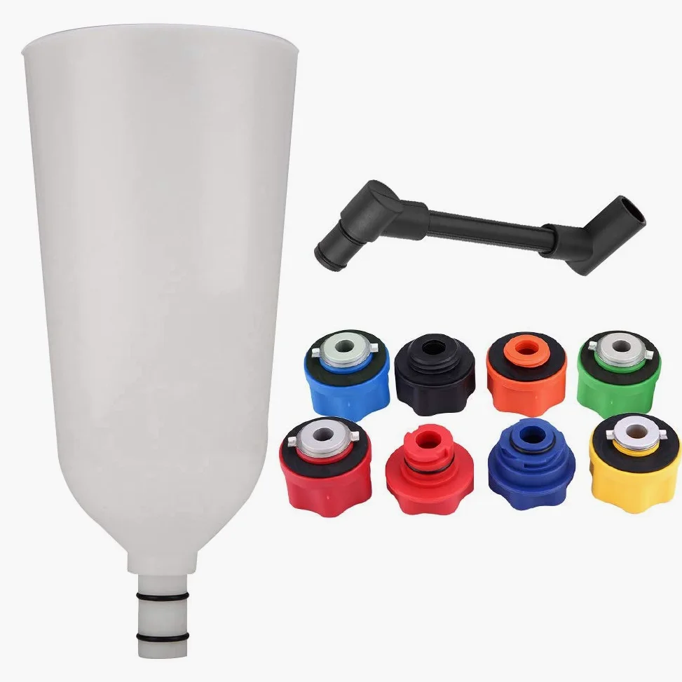 Embudo Para Aceite De Motor- Juego de llenado del adaptador del embudo de aceite del motor de automóvil, además de la herramienta de la furgoneta del automóvil del tubo de extensión en offset gir