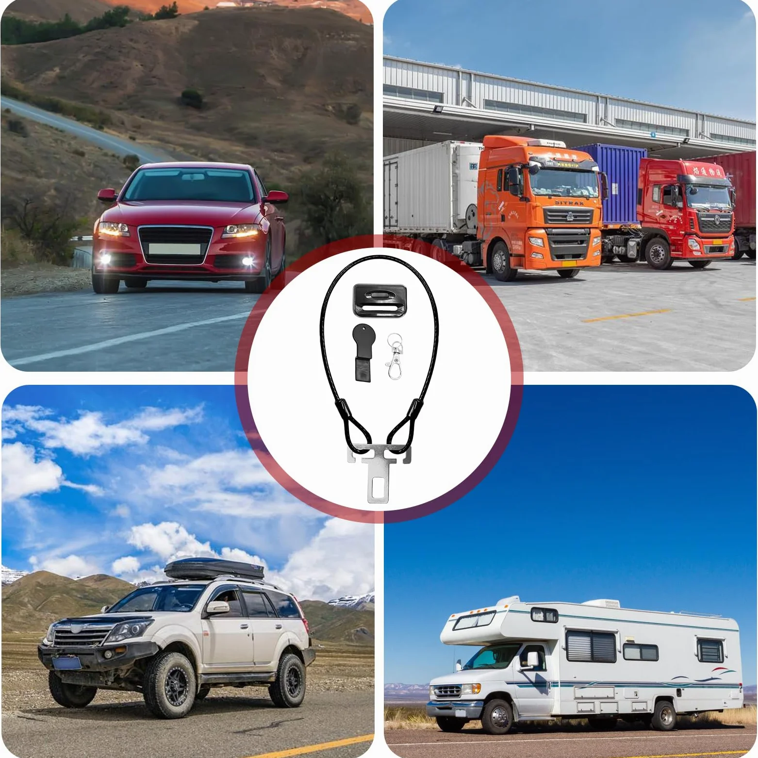 Accesorios Antirrobo Para Autocaravanas,2 Piezas 60 cm Antirrobo Coche,Autocaravanas Y Coches,Bloqueo Volante Para Furgonetas,Ajuste Universal,Accesorios Para Caravanas De Camping