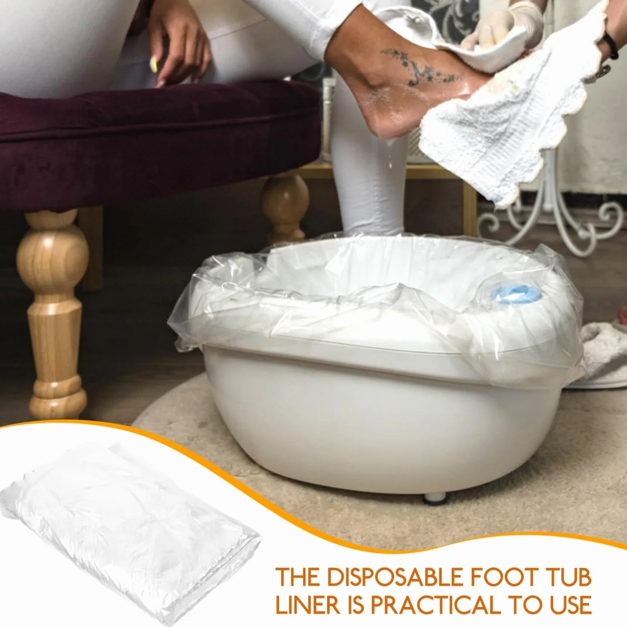 SOIMISS 80 Bolsas Desechables Para Baños De Pies Revestimientos Plásticos Para Pedicura 25.59x21.65 Pulgadas
