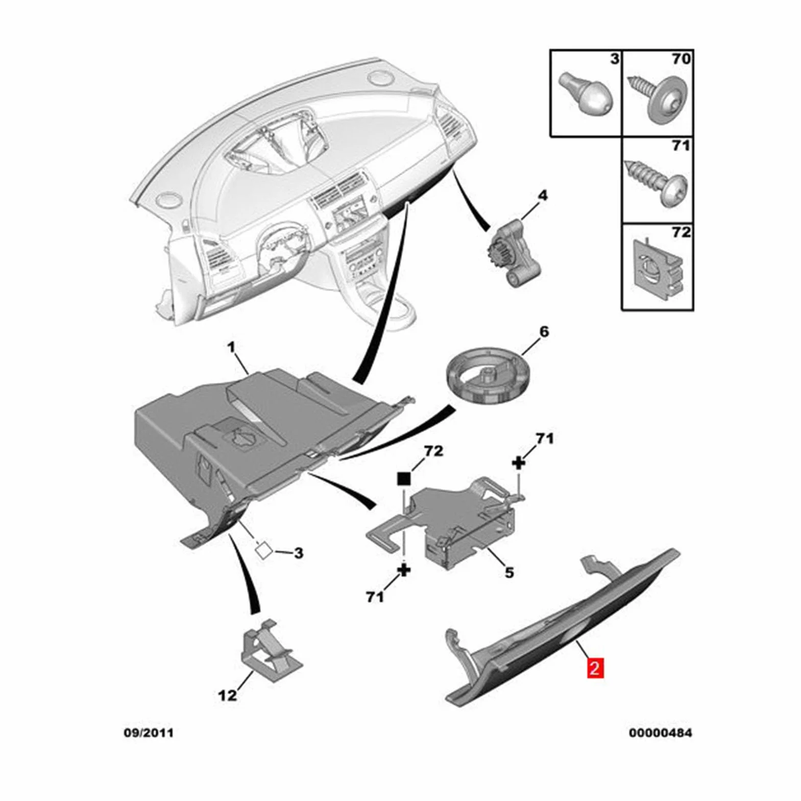 Pestillo de Guantera, Extractor de Manija de Tapa de Guantera Compatible Fuerte para C4 I 2004-2011, C-Triomphe C4 Pallas Sedan 2007-2012 para una Experiencia de Conducción Cómoda