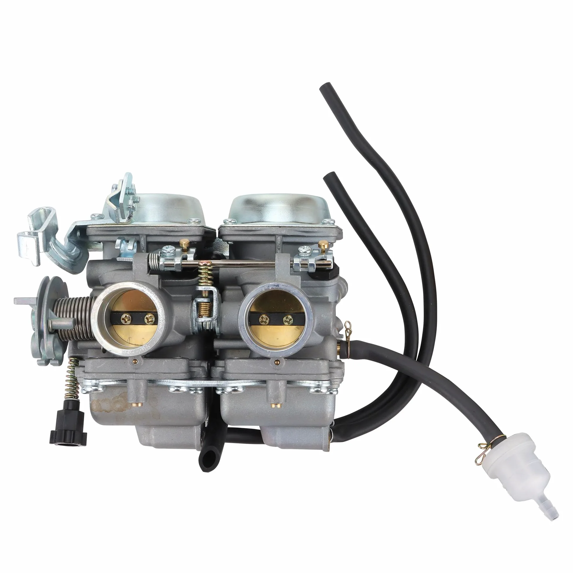 WOOSTAR Carburador Bicilíndrico con Filtro de Combustible Ensamblaje Reemplazo para Carb Chamber 250cc Rebel CMX 250 CA250 CBT250 Motor Leonart Daytona Spyder 125cc Dirt Pit Bike