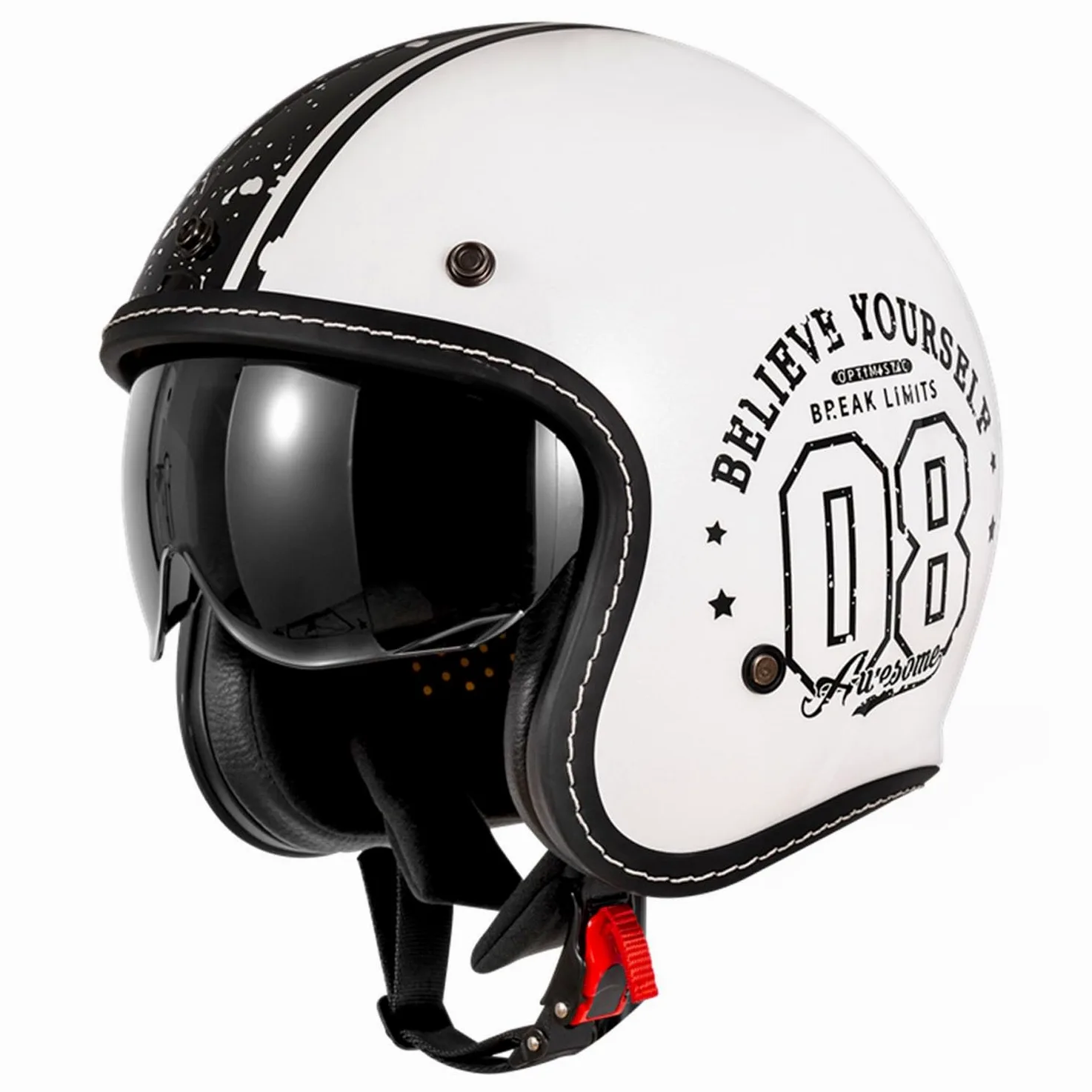 Casco De Motocicleta Abiertos ECEDOT Homologado Medio Casco Protector con Visera Cascos Jet De Estilo Vintage Cascos Half-Helmet para Hombres Y Mujeres