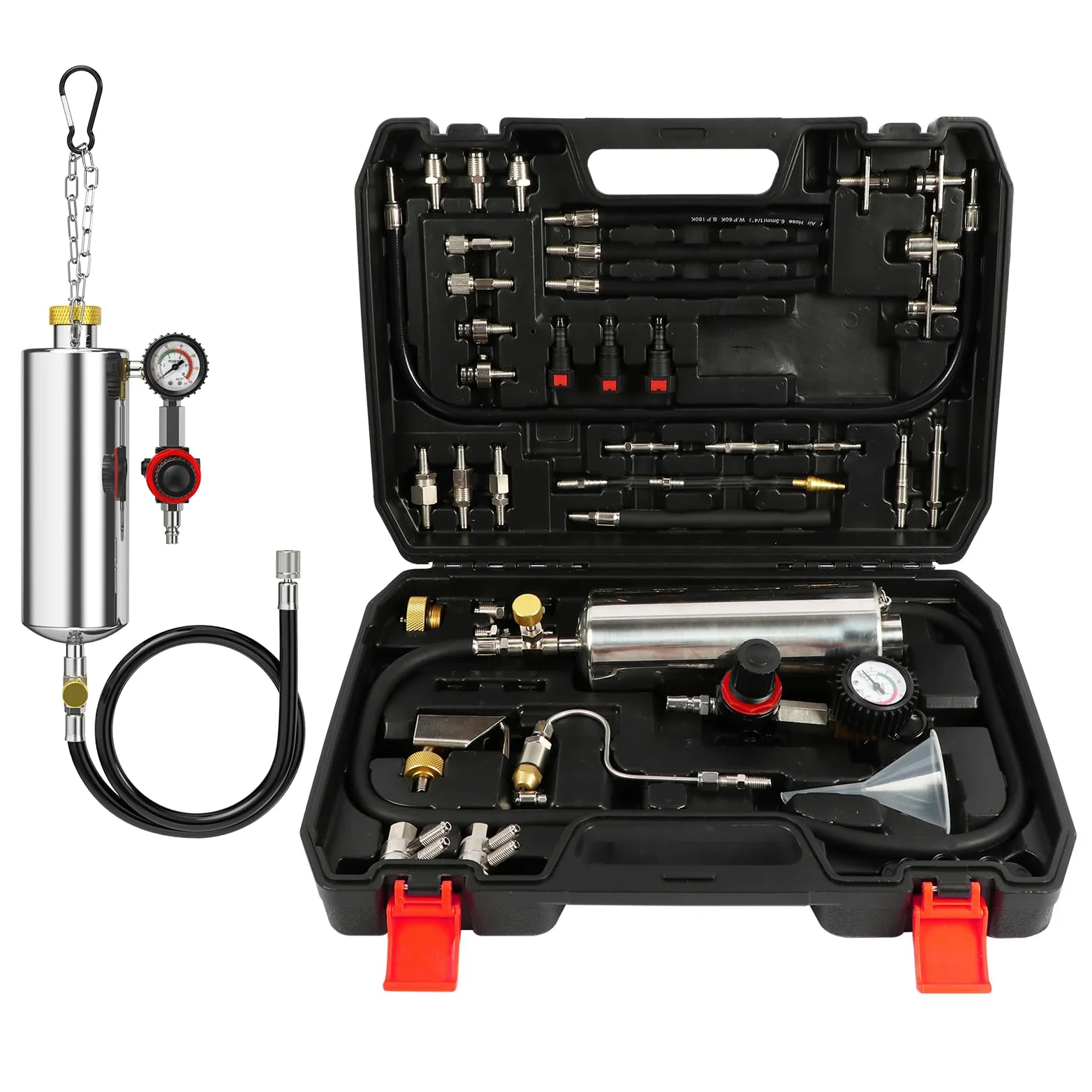 Kit de limpieza de inyectores de combustible, comprobador de inyectores de combustible sin desmontar, 1000 ml, 150 PSI, válvula de admisión automotriz