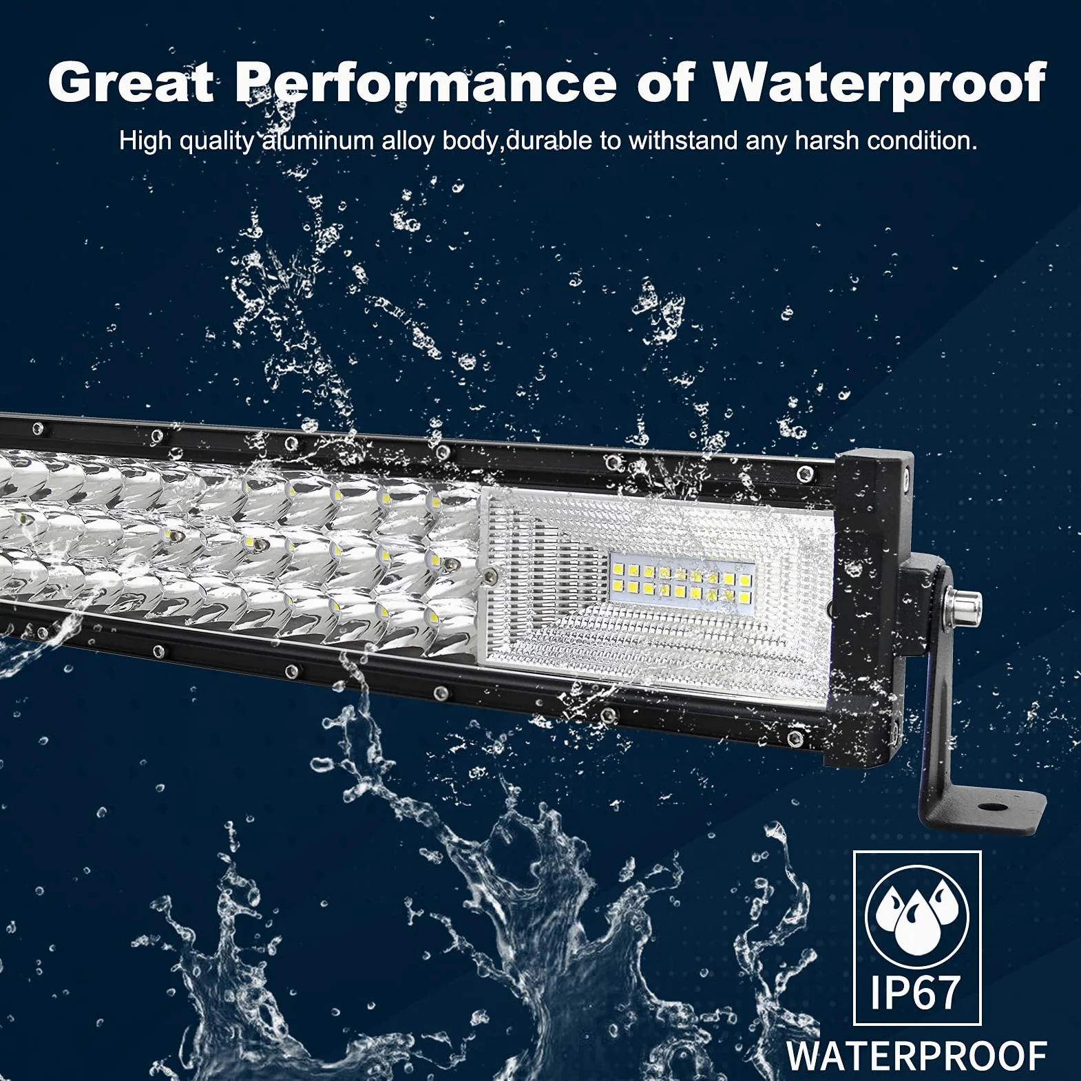 SKYWORLD Barras de luz LED curvadas, 42 pulgadas 106.7 cm 540W Combinación de inundación de punto de triple riga Viga Luz de niebla de conducción todoterreno para camión todoterreno 4WD ATV 4x4 Pickup
