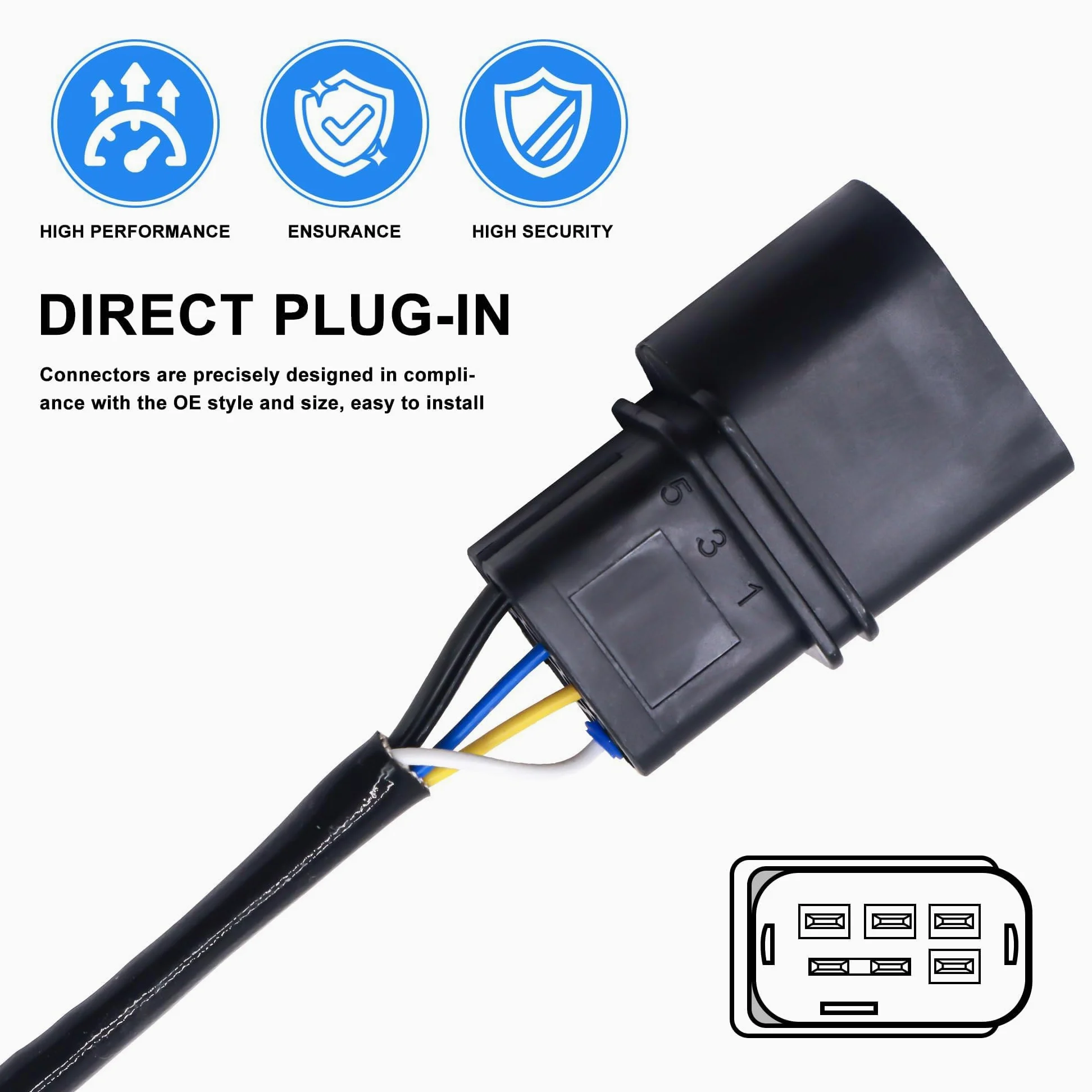 Sensor de sonda lambda delantera O2 06A906262BR | Compatible con Seat Altea Leon Toledo Skoda Octavia ETTA CADDY 1.6 2003-2015 sustituye 06A906262CF