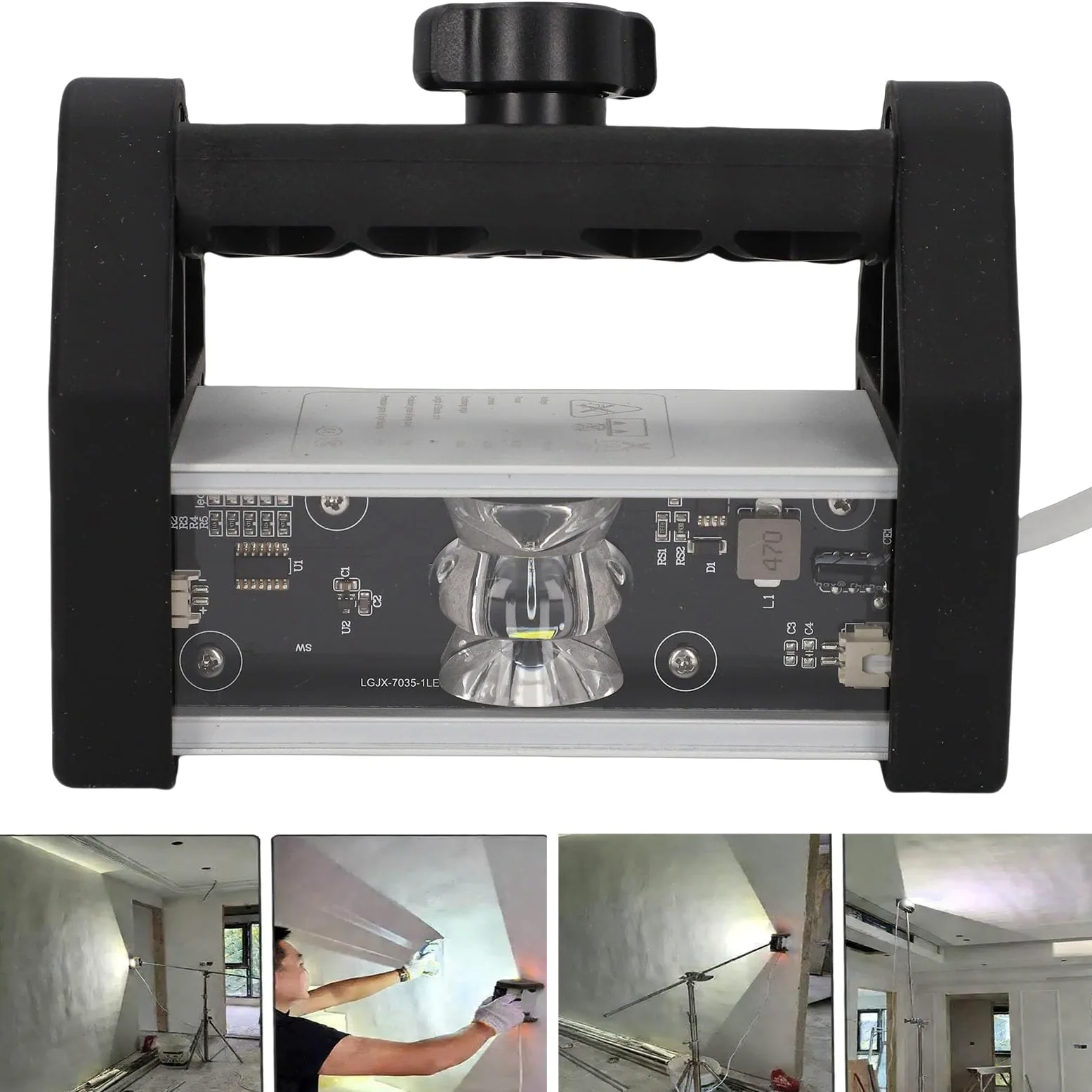 Fabater Lámpara de Inspección de Pintura de Pared, Luz de Mantenimiento Portátil LED de 1500 Lm, Luz de Inspección de Pulido de Pared, Lámpara de Aceptación de Pulido de, Brillo (ABS+gel de sílice)