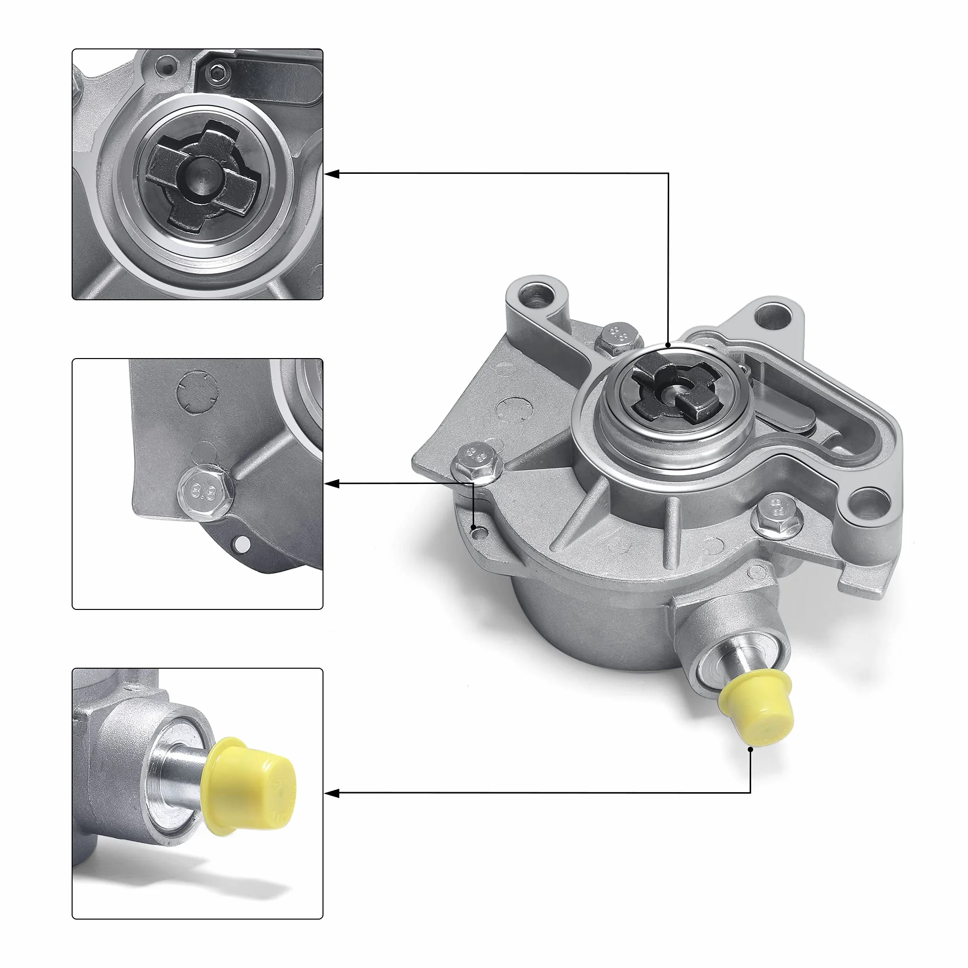 AULINK Bomba de vacío de rotura 038145101B 038145101A OE de repuesto para Beetle Jetta Golf 1999-2004 SOHC 1.9L motor diesel 4 cilindros turboalimentados