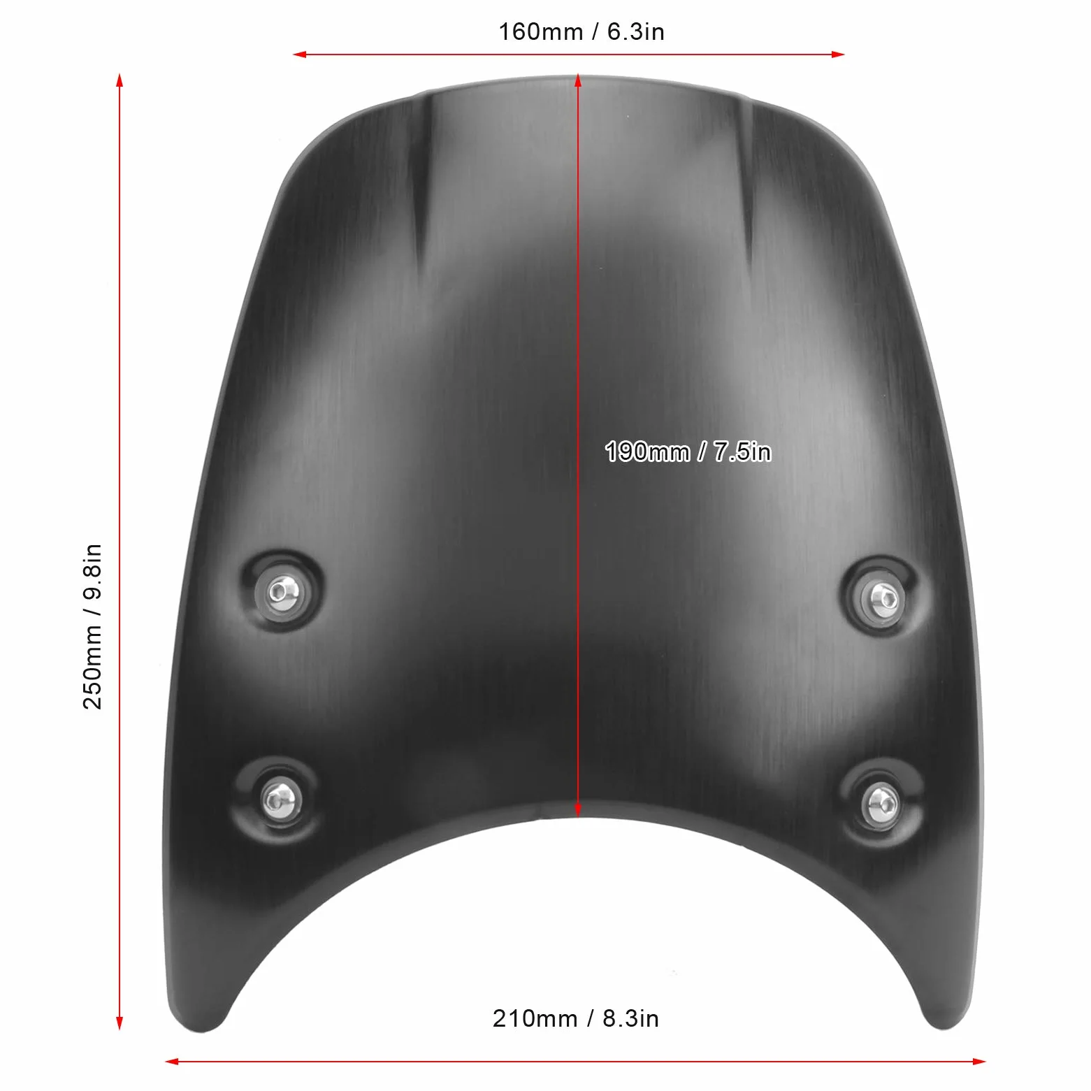 Cubierta para parabrisas de motocicleta universal en aluminio negro, compatible con Pure y Scrambler (2014-2020), instalación sencilla protección óptima contra viento escombros