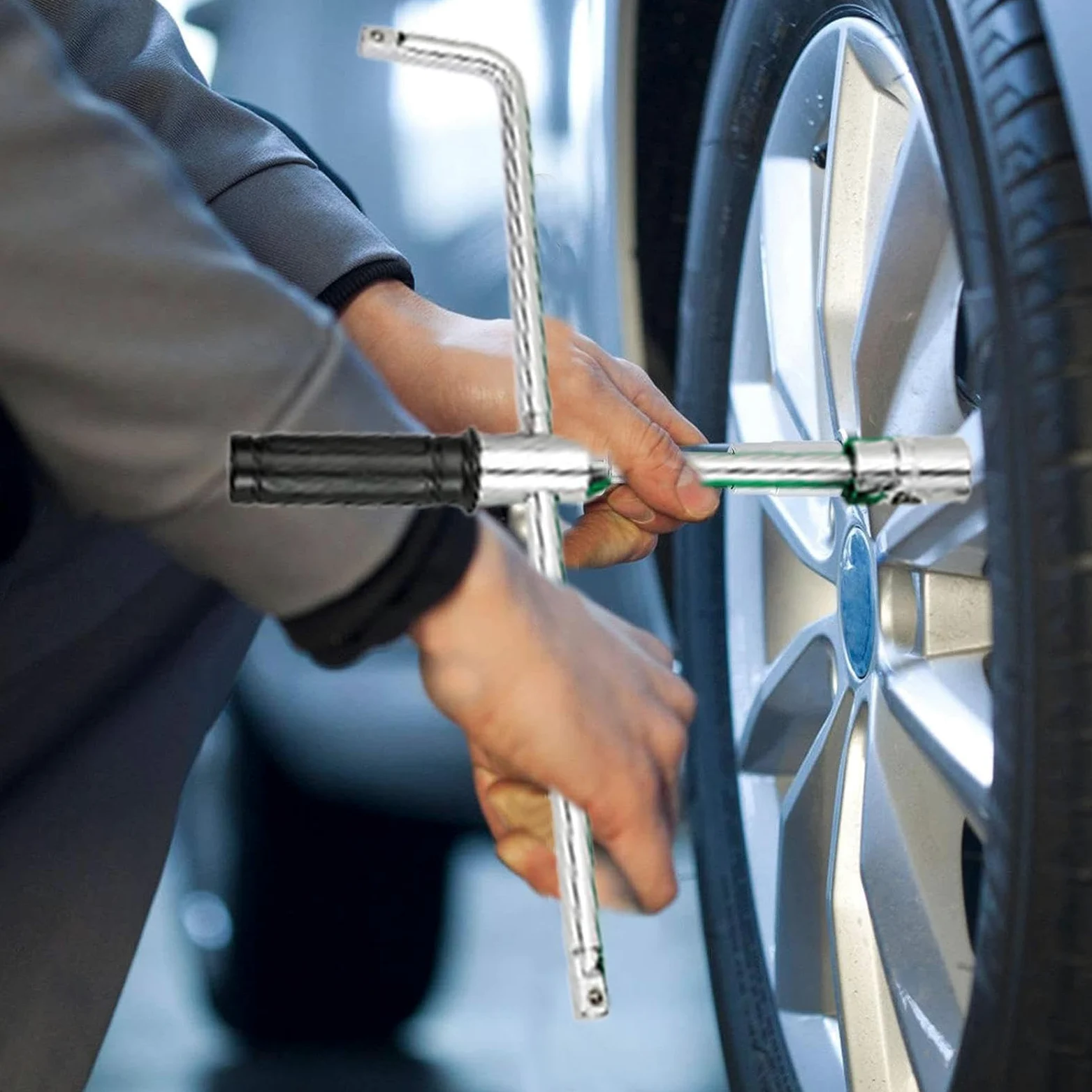 Llave de Ruedas Llave Cruzada para Tuercas de Rueda | Llave para Neumáticos Robusta para Furgoneta Moto Coche SUV Camión Taller Mecánico Emergencias en Carretera