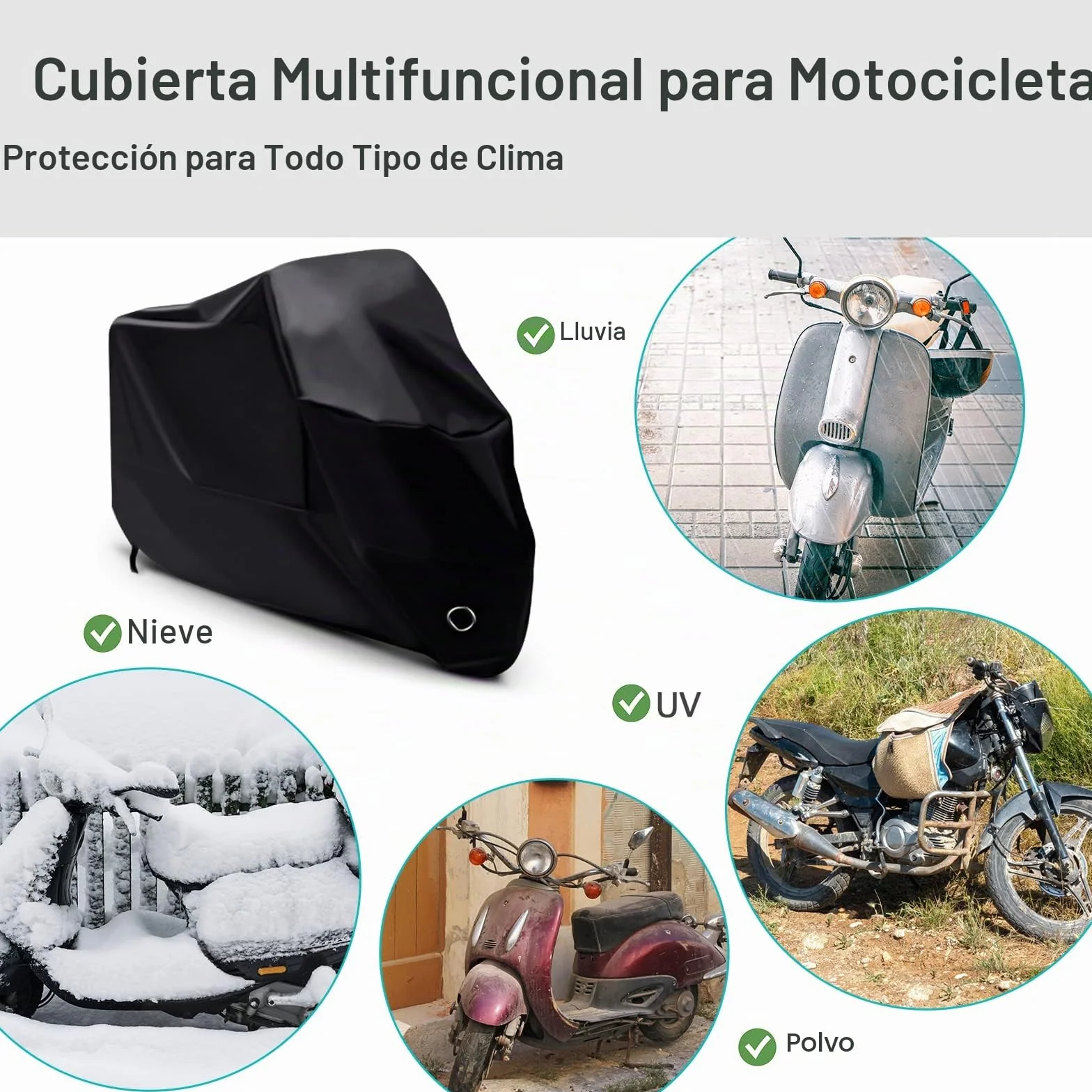 LIHAO Funda Moto 190T Cubierta Impermeable de Motocicleta