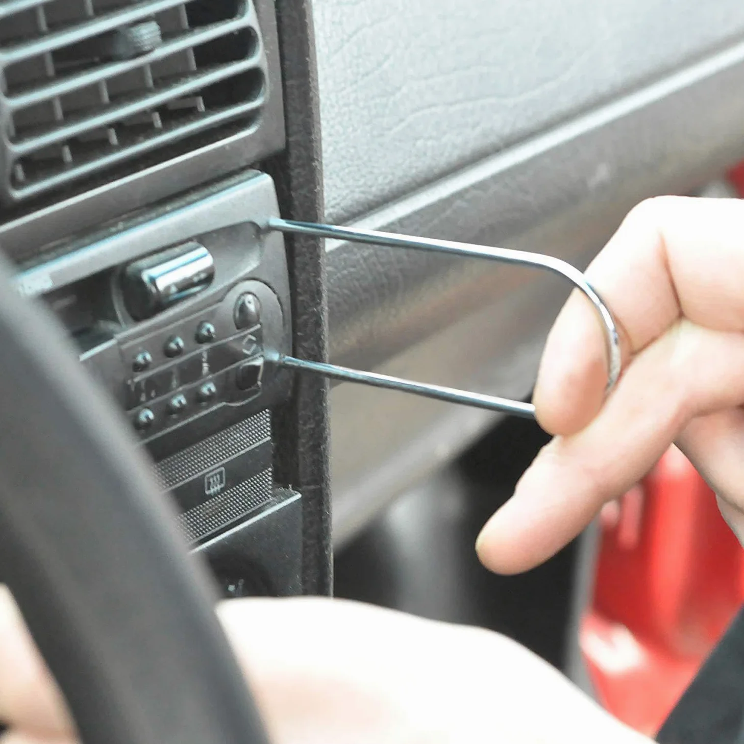 herramienta de desbloqueo de radio de automóvil de 6 piezas, desmontaje del panel, herramienta de ajuste en forma de V en forma de U, herramienta de desmontaje del host, adecuada para la mayoría de la