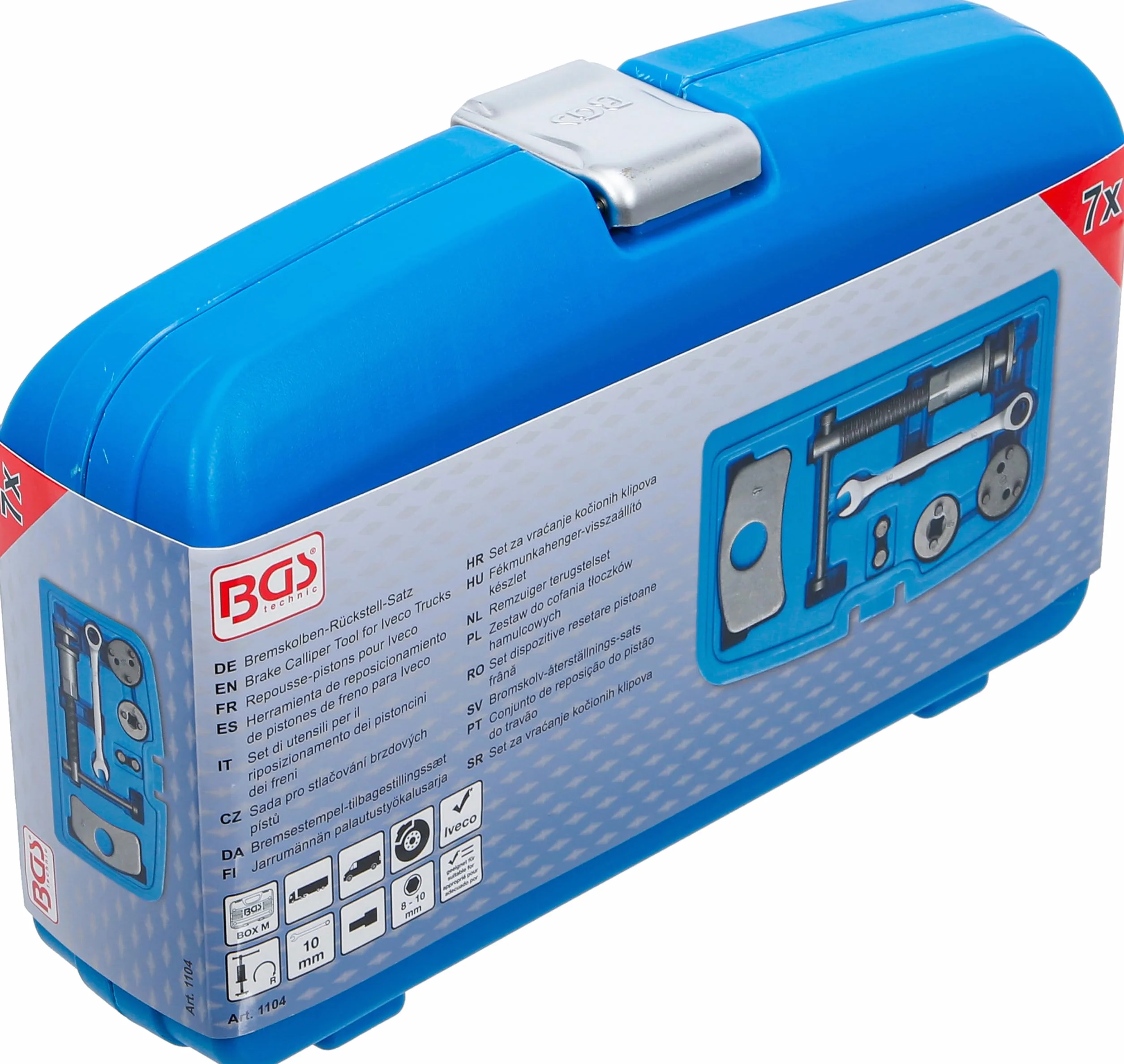 BGS 1104 | Herramienta de reposicionamiento de pistones de freno para Iveco | 7 piezas