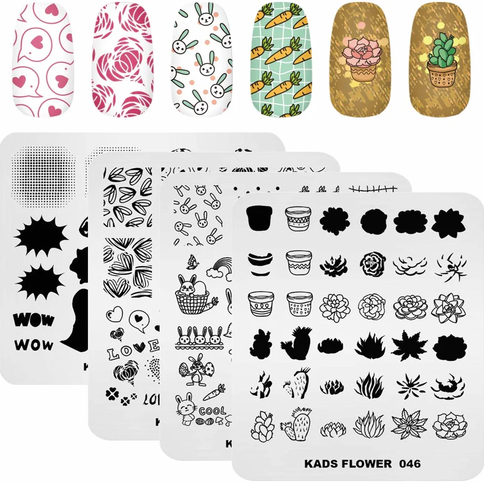 KADS Nail Art Stamping 20pcs Placas Estampacion Uñas Manicura