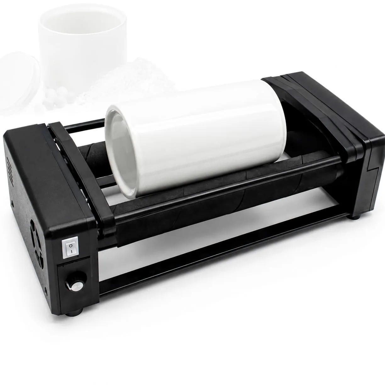 Molino de Bolas de sobremesa para Laboratorio, máquina Horizontal de molienda y Pulido, con Recipiente cerámico de 0,4 L, Temporizador Digital y Capacidad de 30 a 150 ml.