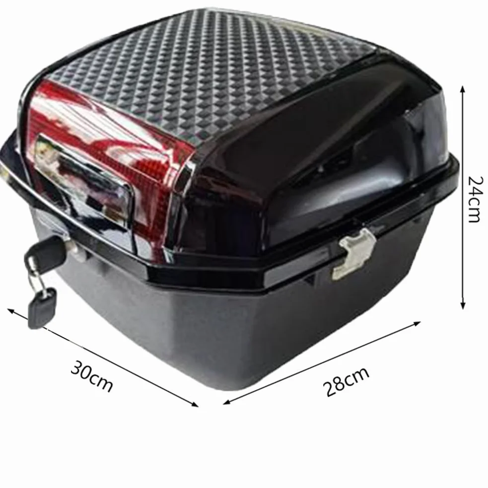 Baúl para Moto Maletero Scooter Impermeable Maleta De Transporte De Equipaje,Plata,28x30x24cm