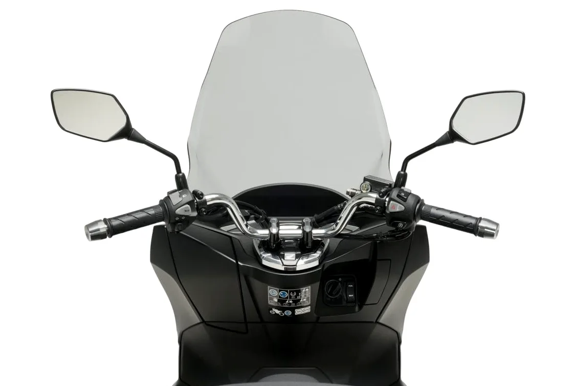 Puig 20637F Pantalla V-Tech Line Touring en acrílico de 4 mm con diseño aerodinámico anguloso para máxima protección y reducción de turbulencias, Ahumado Oscuro