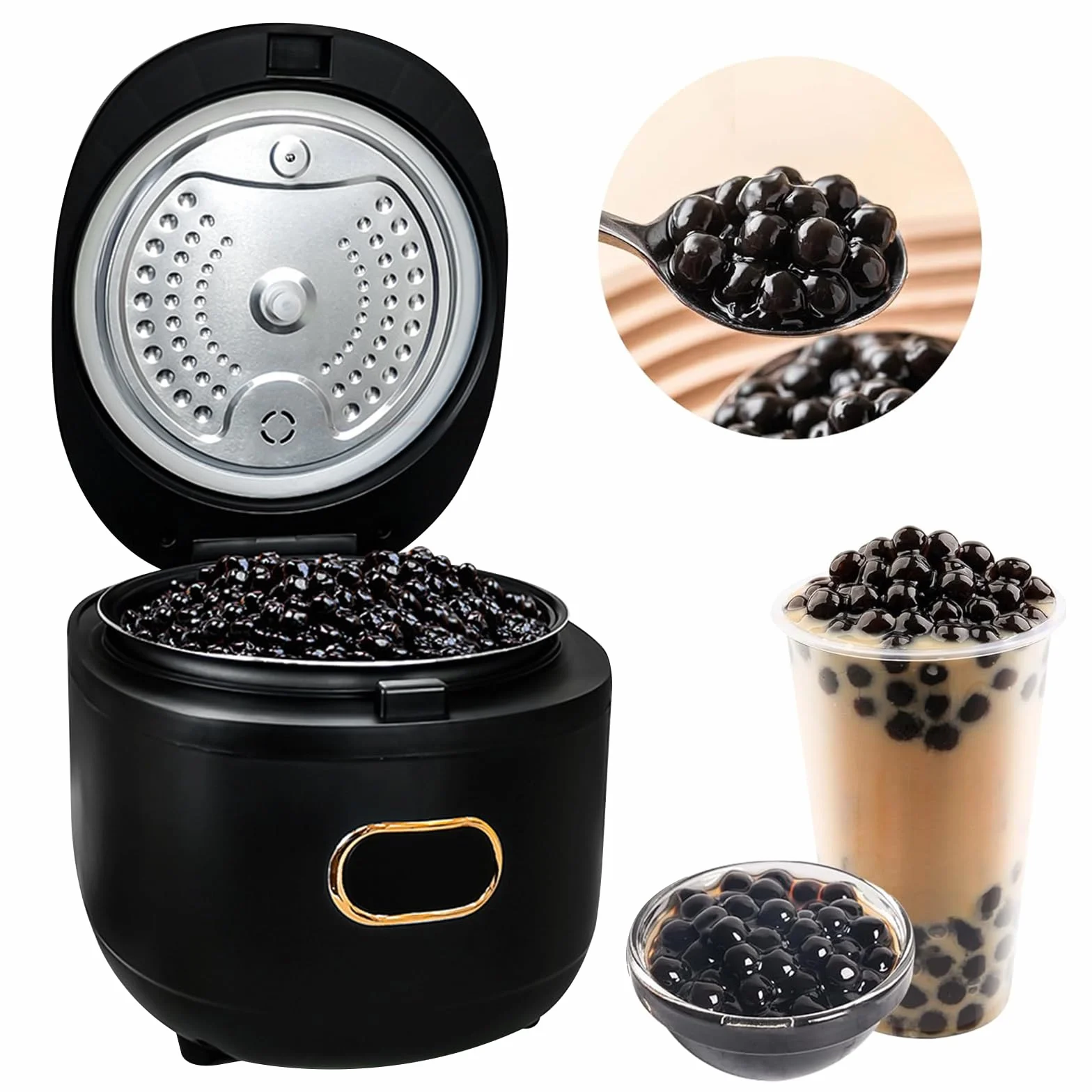 Olla boba comercial 900 W 5 litros automática para almidón de patata perlado control pantalla táctil