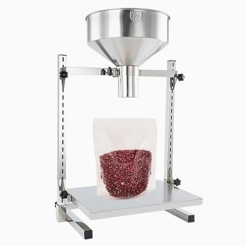 Embudo de dispensación de Lar-Diter con Soporte y Plataforma de elevación, máquina de llenado Manual de Boca Ancha para Embalaje de Polvo, Pasta, líquido y gránulos