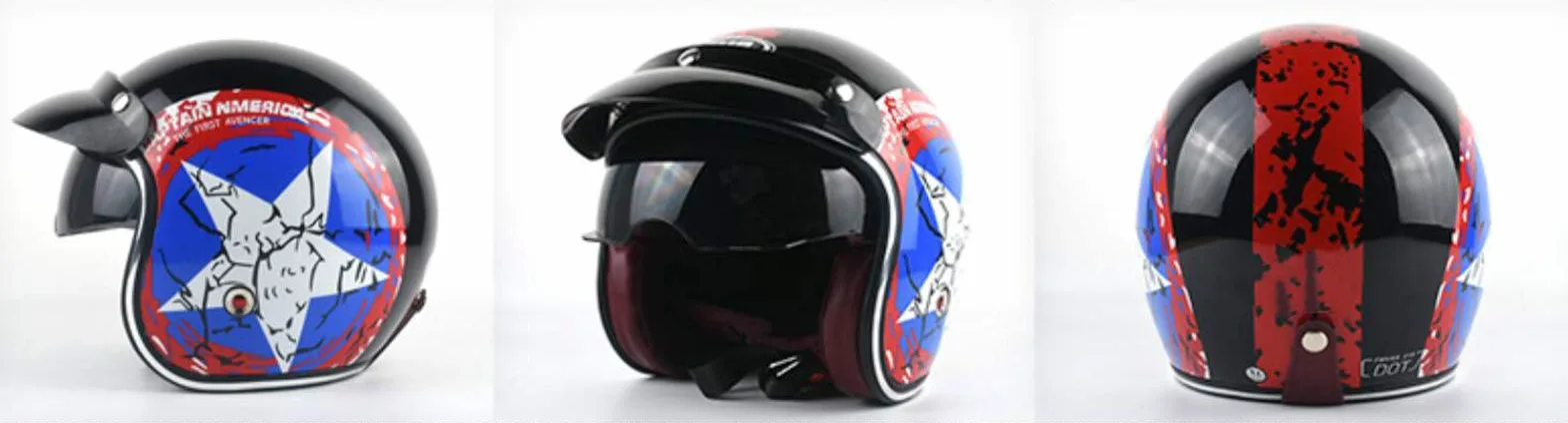 Casco De Motocicleta Casco Abierta Personalidad Vintage Cascos Moto Half-Helmet Transpirable Cálido Adulto Hombres Mujeres Casco Jet ECE Certificado Actividades Multideportivas
