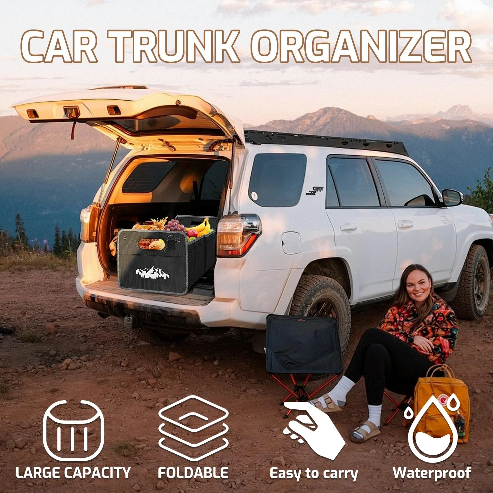 Organizador de maletero de coche para Subaru Outback Crosstrek Forester, accesorios de automóvil para hombres y mujeres, plegable e impermeable, caja organizadora de almacenamiento de poliéster Oxford