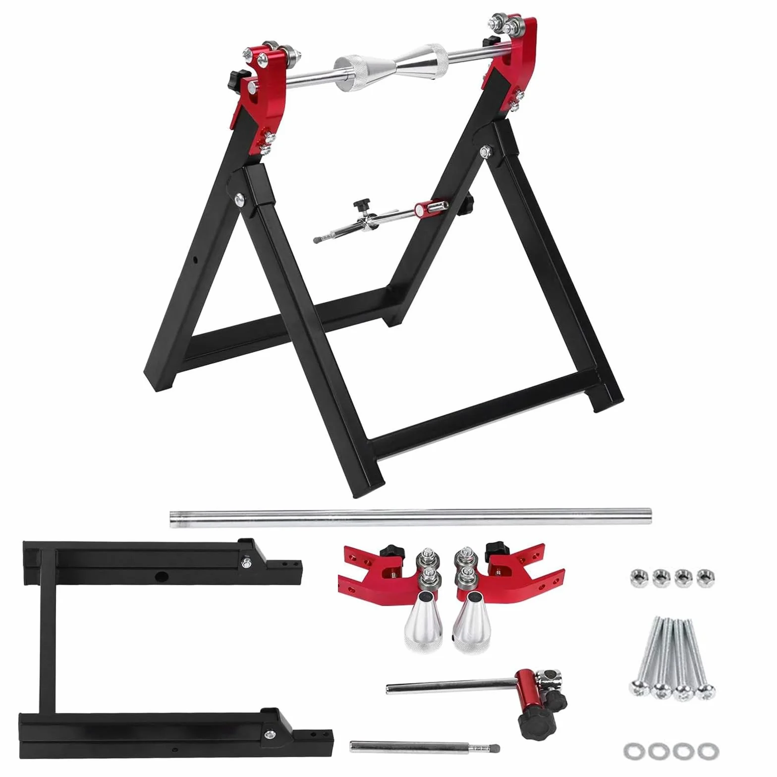 Balanceadora de Neumáticos, Soporte de Equilibrio de 34,2 * 37,2 * 39 cm para Ruedas de Motocicleta con Accesorios de Instalación, Soporte de Centrado de Hecho para Neumáticos de 5 * 23 Pulgadas