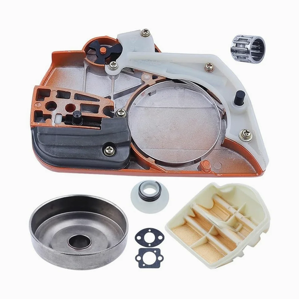 Tapa de Embrague de Freno de Motosierra y Tambor de Embrague de 325" 7T, Compatible con 445 y 450, con Filtro de Aire, Engranaje helicoidal y Junta de cojinete de Agujas.