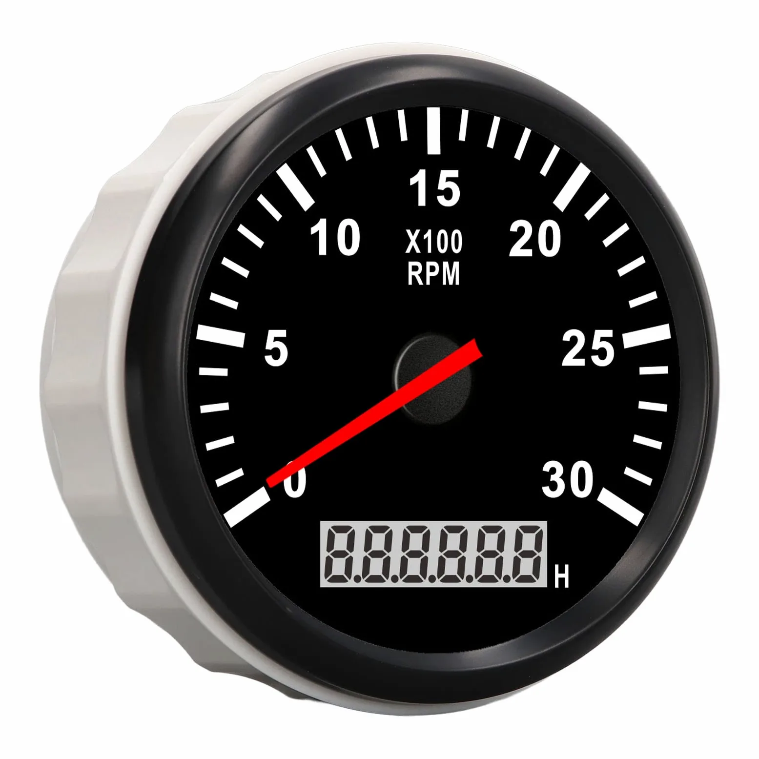 Tacómetro Marino Calibre 85mm/3,35 Pulgadas Tacómetro Calibre 3000RPM IP67 Impermeable Tacho Calibre con LCD Horómetro Retroiluminación Roja para Coche Camión Barco