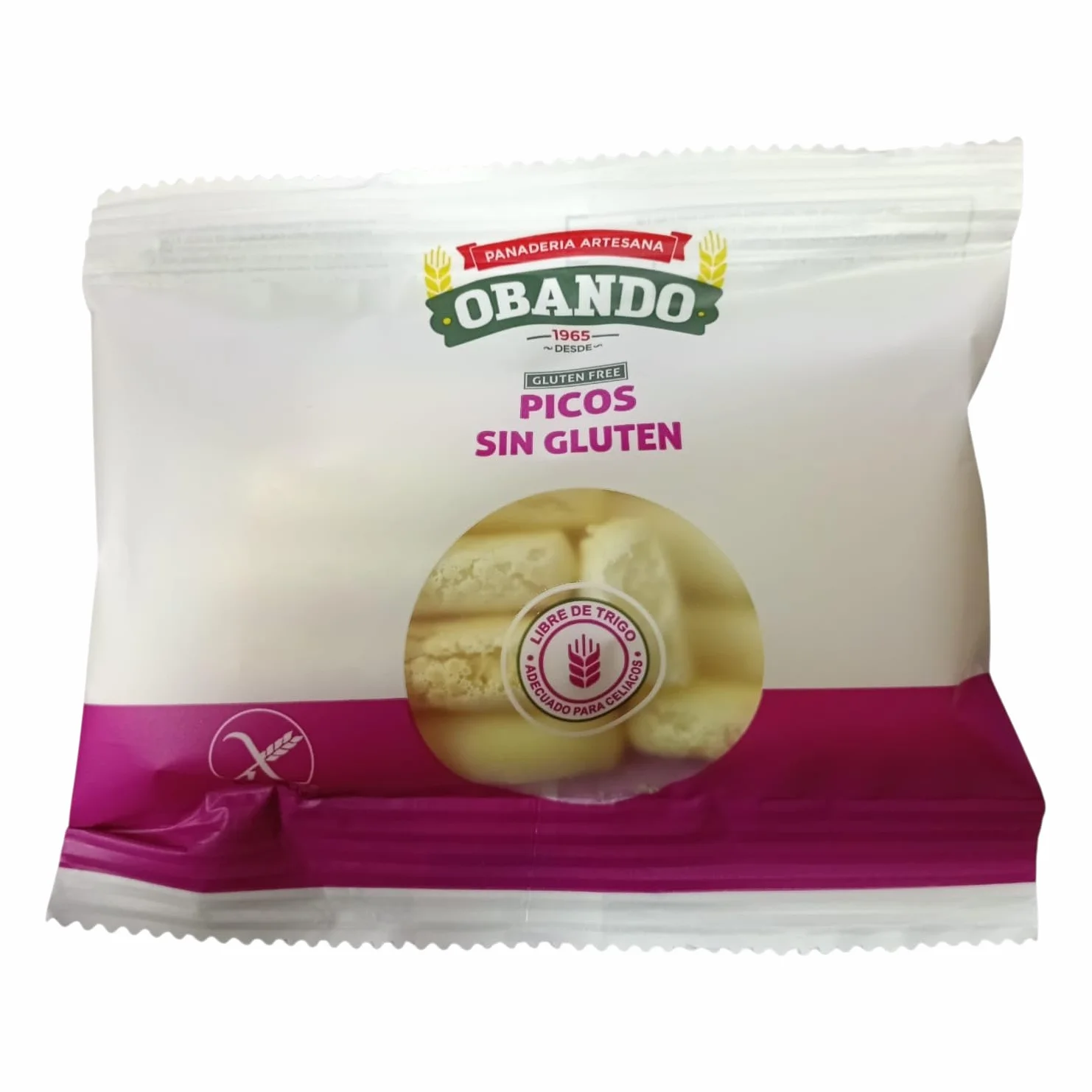 Picos de Pan Sin Gluten Artesanales Obando Pack 25 x 20 g Crujientes