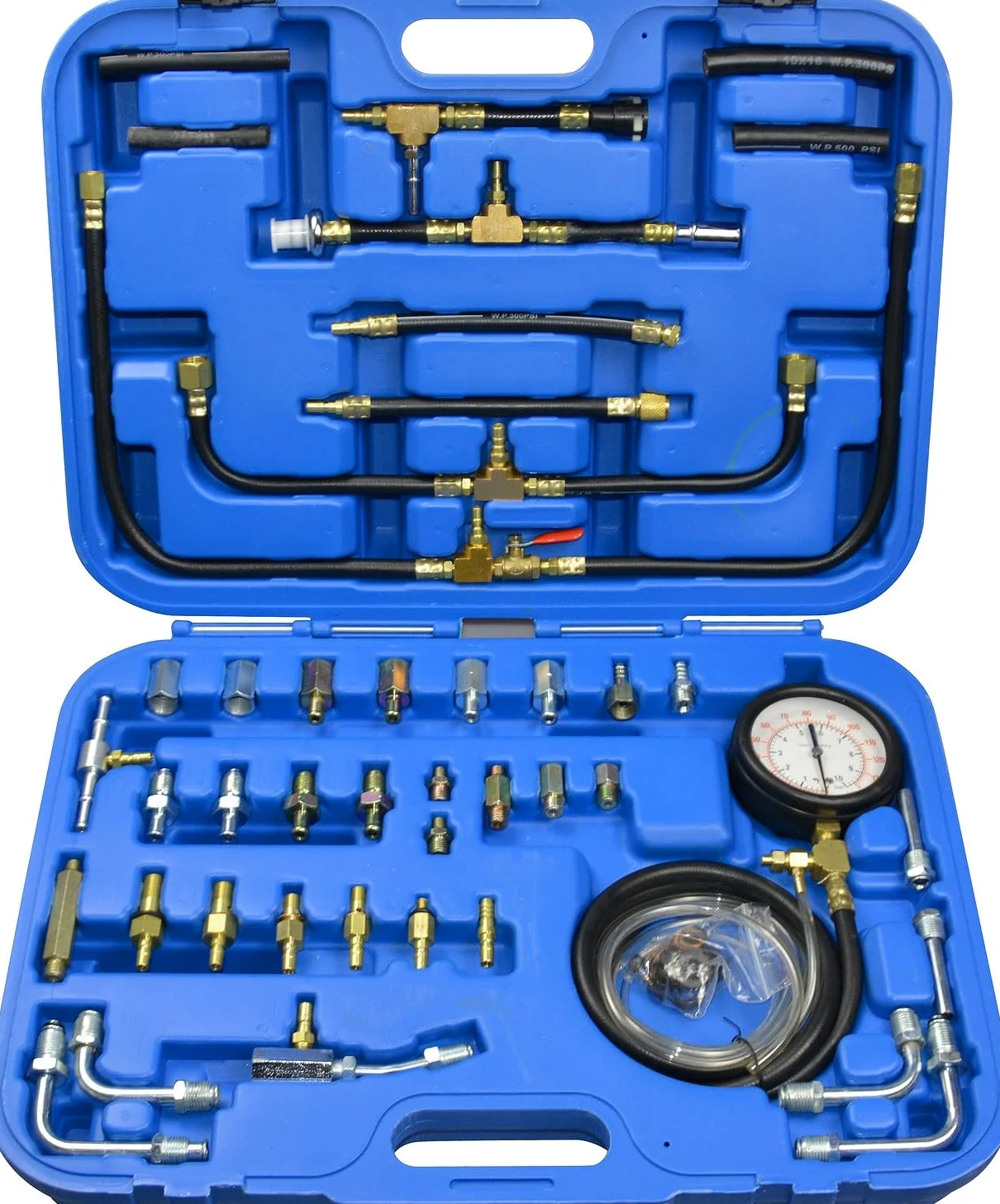 BRILLIANT TOOLS BT581400 Juego de comprobador de presión de gasolina, 44 pzs [Powered by KS TOOLS]