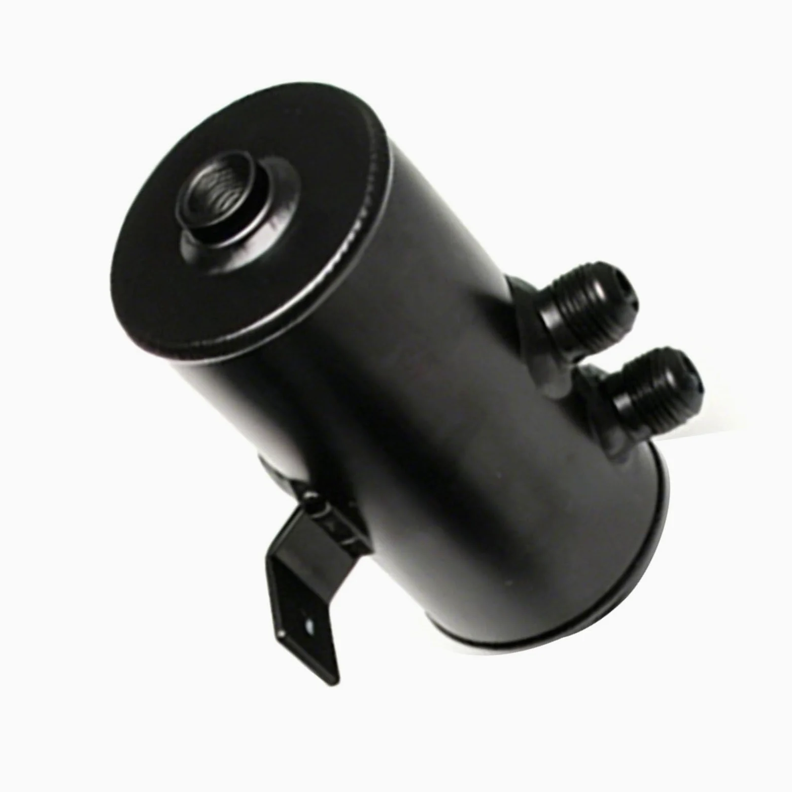 Yctze Kit de Lata de Captura de Aceite Negro AN10 de 750ml con Válvula de Drenaje de Manguera Trenzada de para Mods de Coche (BLACK)
